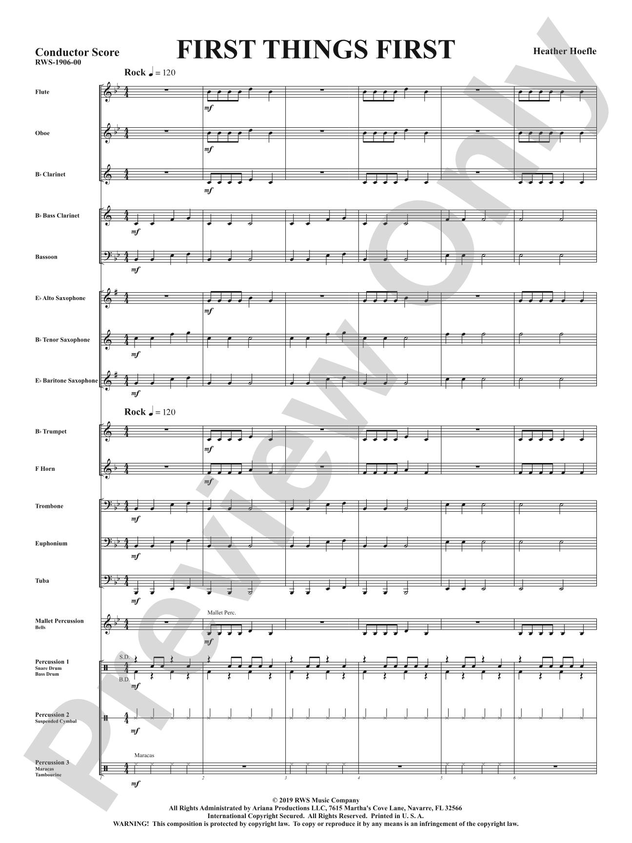 First Things First: Concert Band Conductor Score & Parts