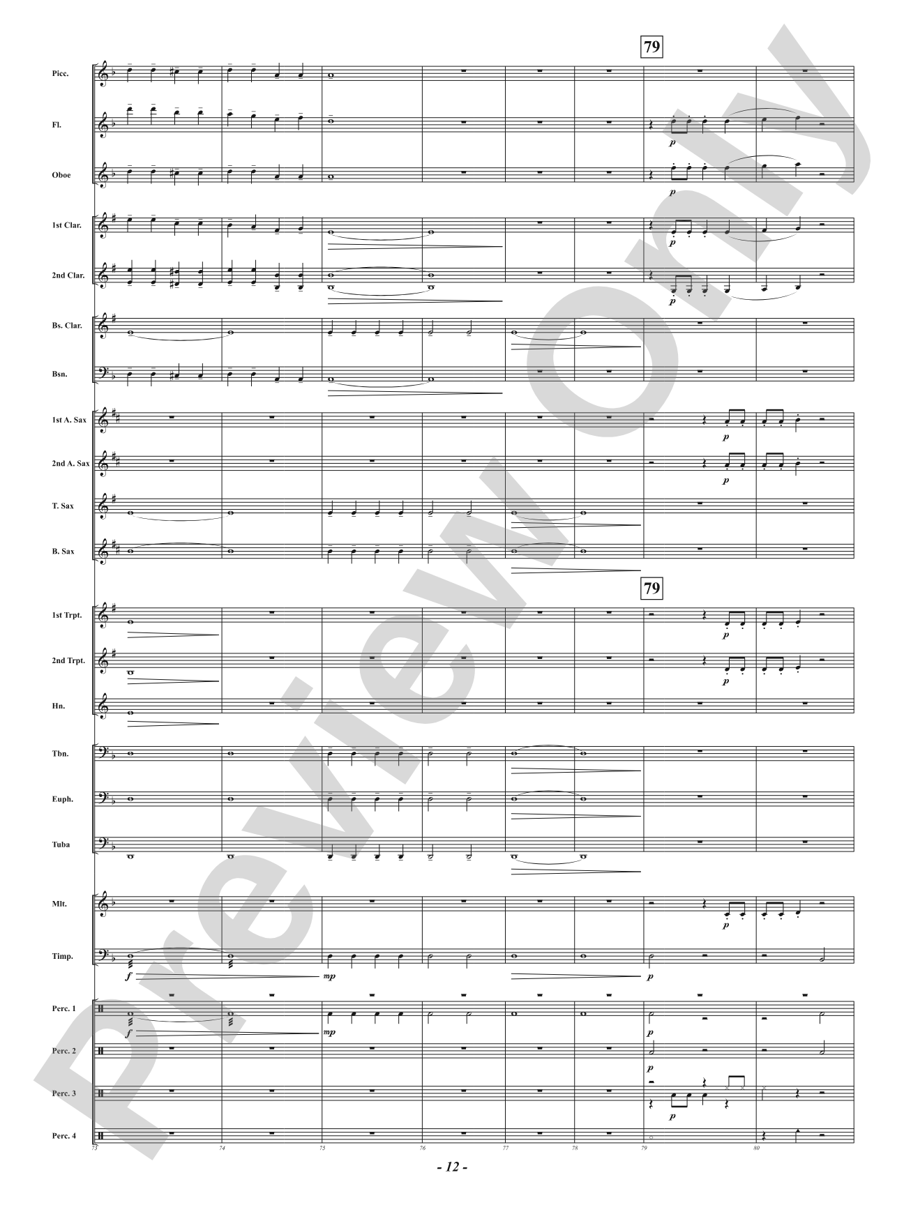Passing Storm: Concert Band Conductor Score & Parts
