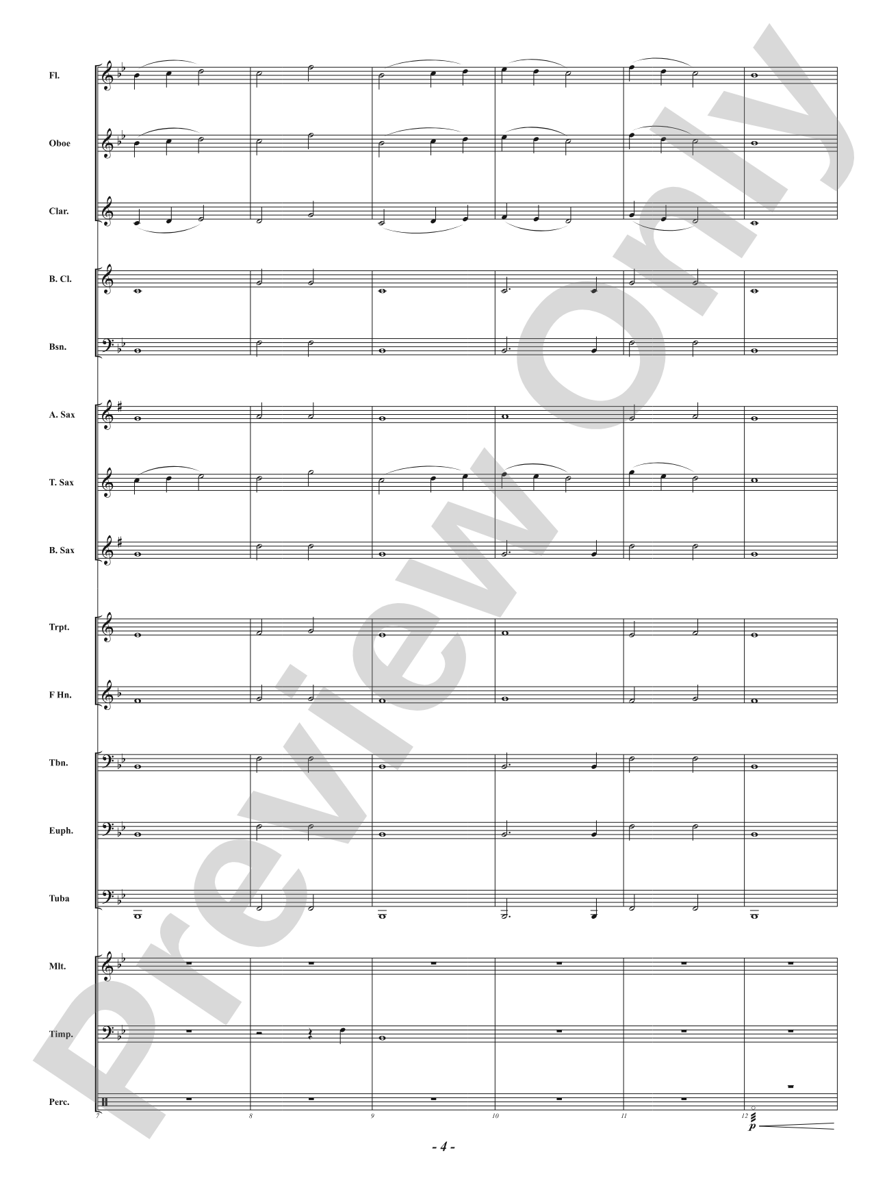 Gentle Winds of Spring: Concert Band Conductor Score & Parts
