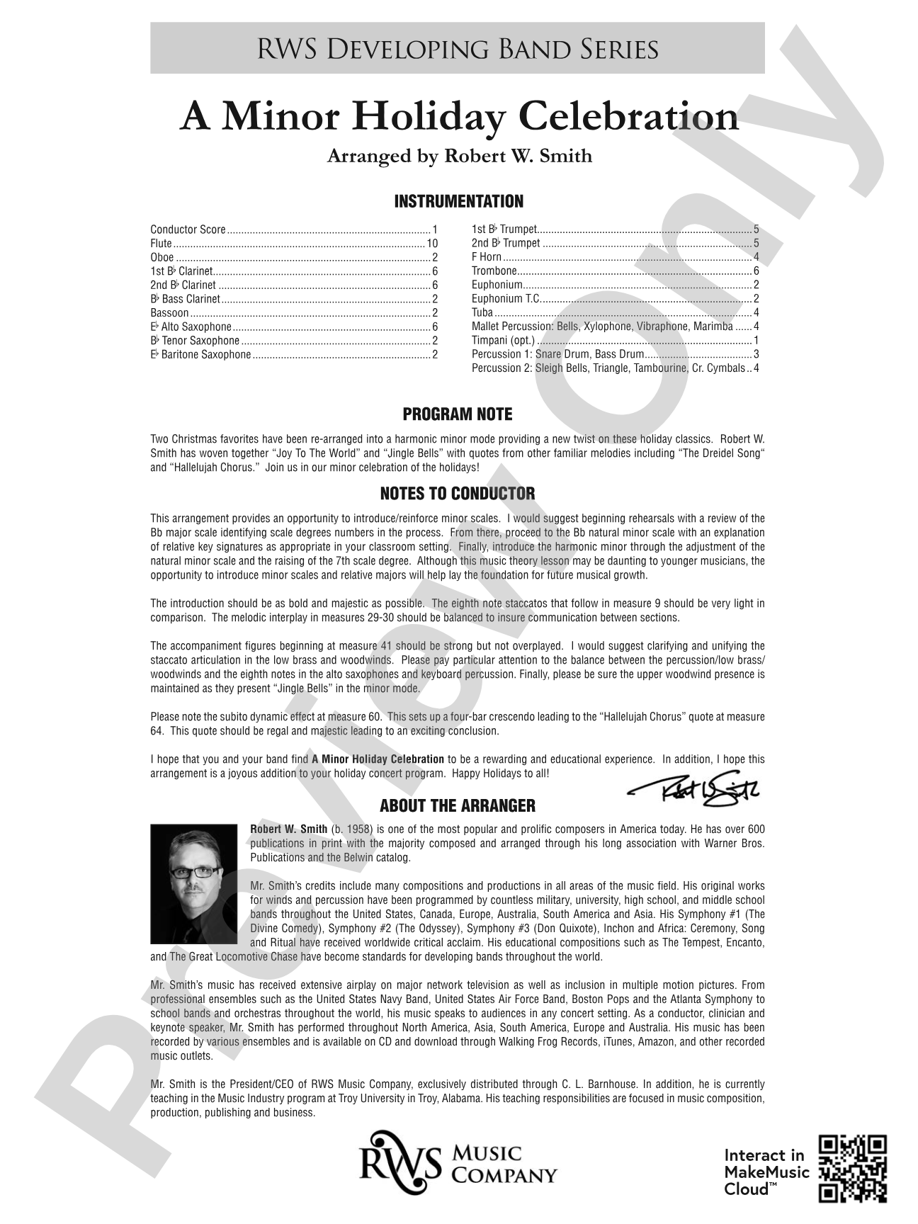 A Minor Holiday Celebration: Concert Band Conductor Score & Parts