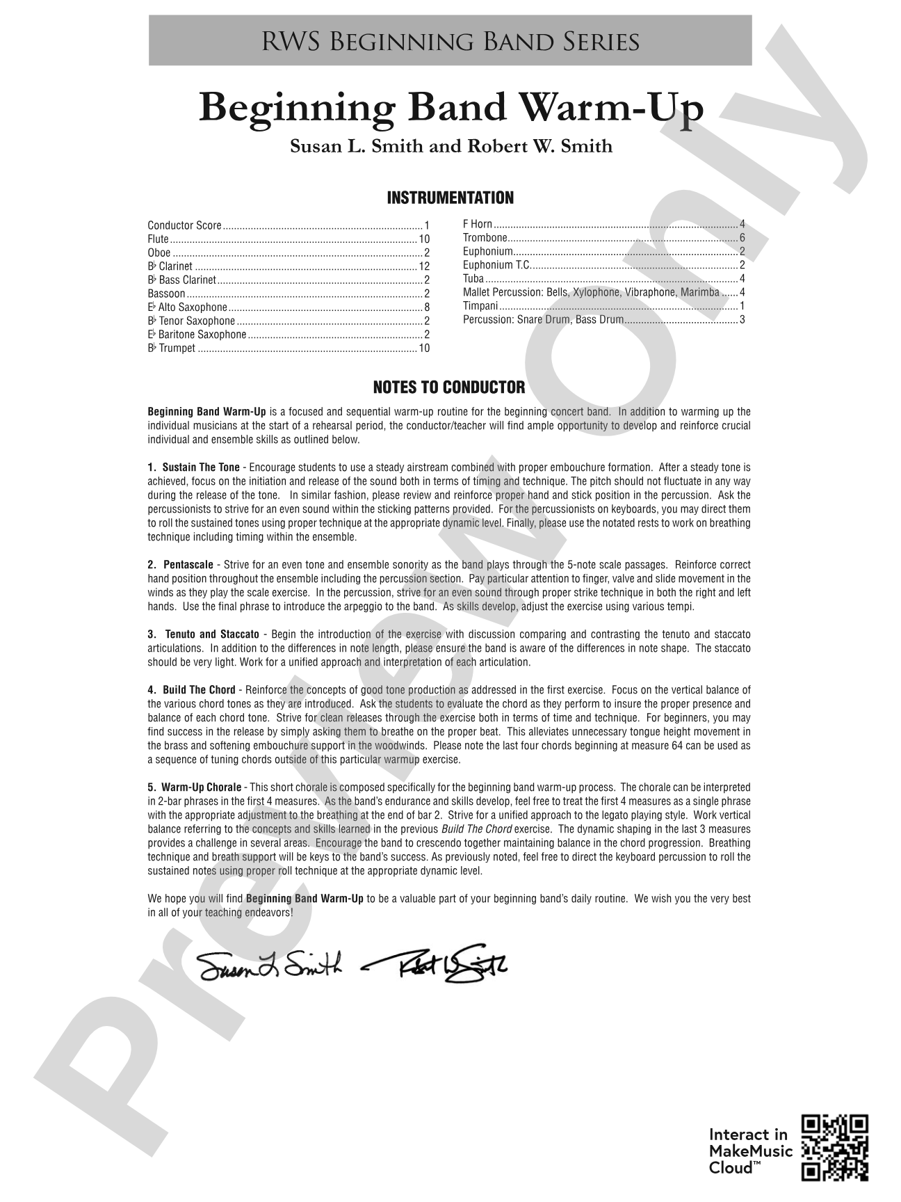 Beginning Band Warm-Up: Concert Band Conductor Score & Parts