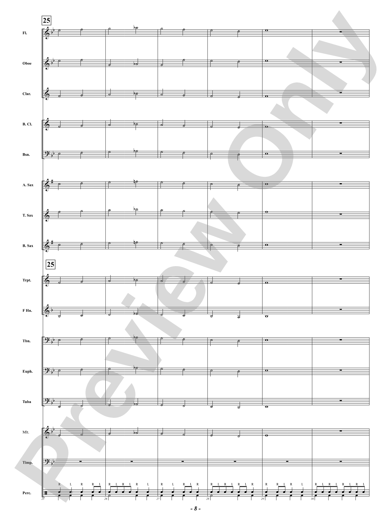Beginning Band Warm-Up: Concert Band Conductor Score & Parts