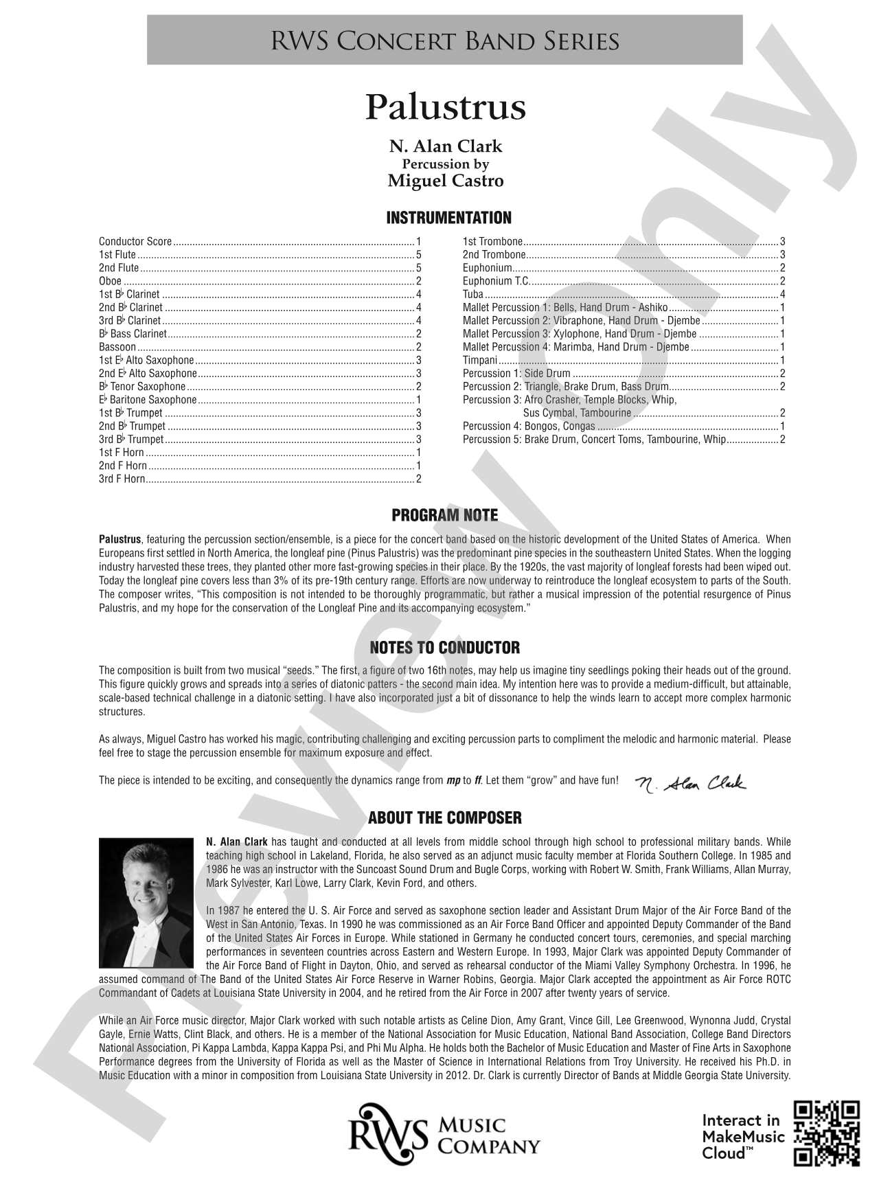 Palustrus: Concert Band Conductor Score & Parts