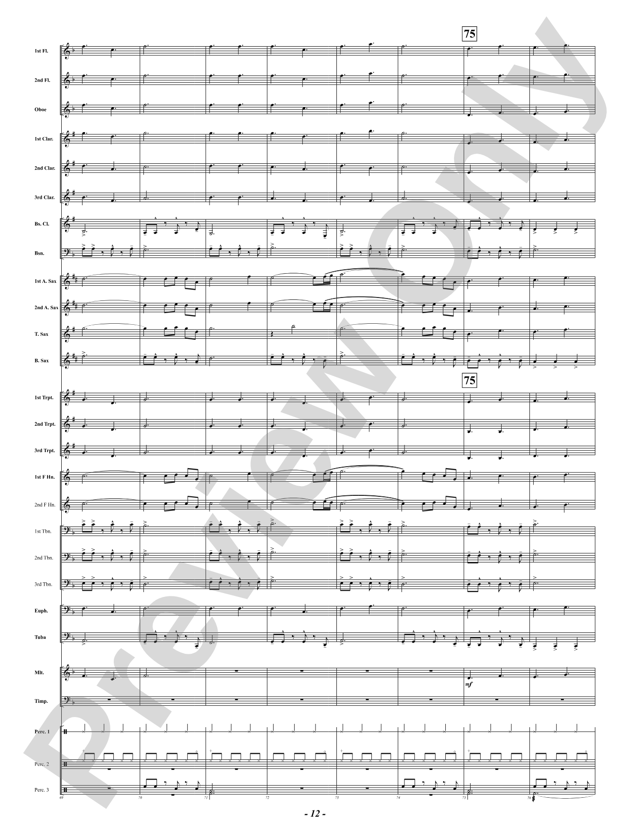 We Three Kings: Concert Band Conductor Score & Parts