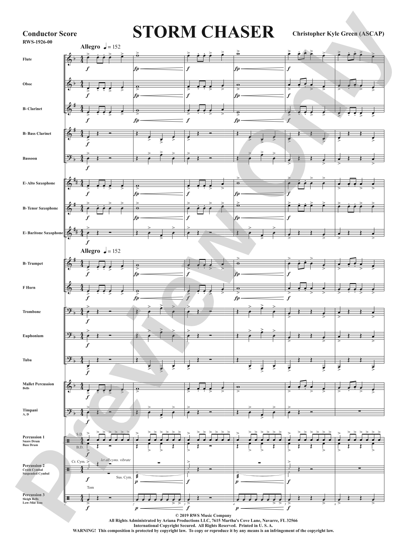 Storm Chaser: Concert Band Conductor Score & Parts