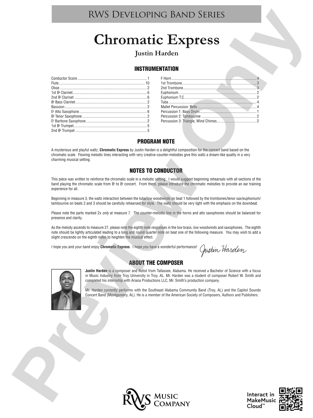 Chromatic Express: Concert Band Conductor Score & Parts