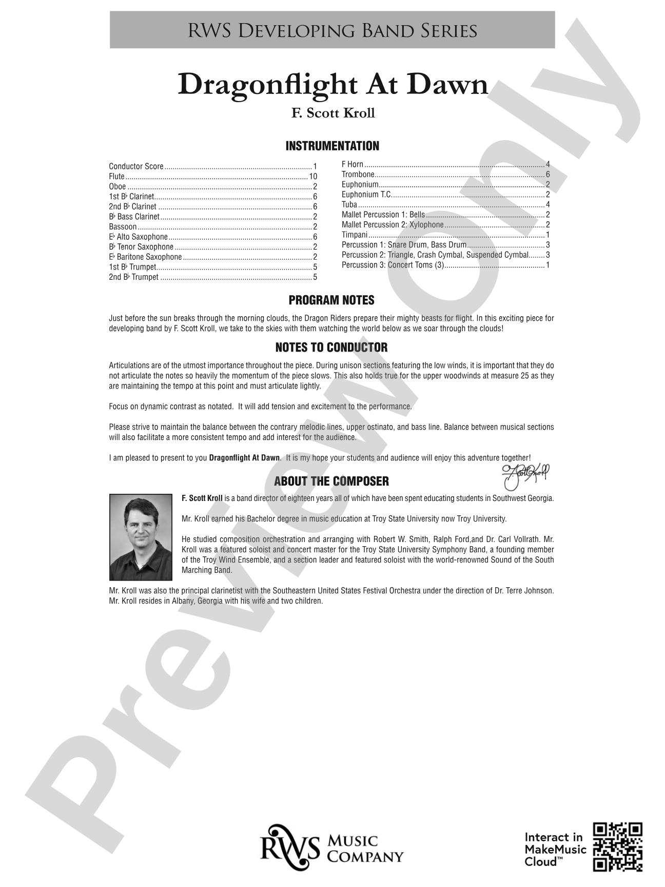 Dragonflight at Dawn: Concert Band Conductor Score & Parts
