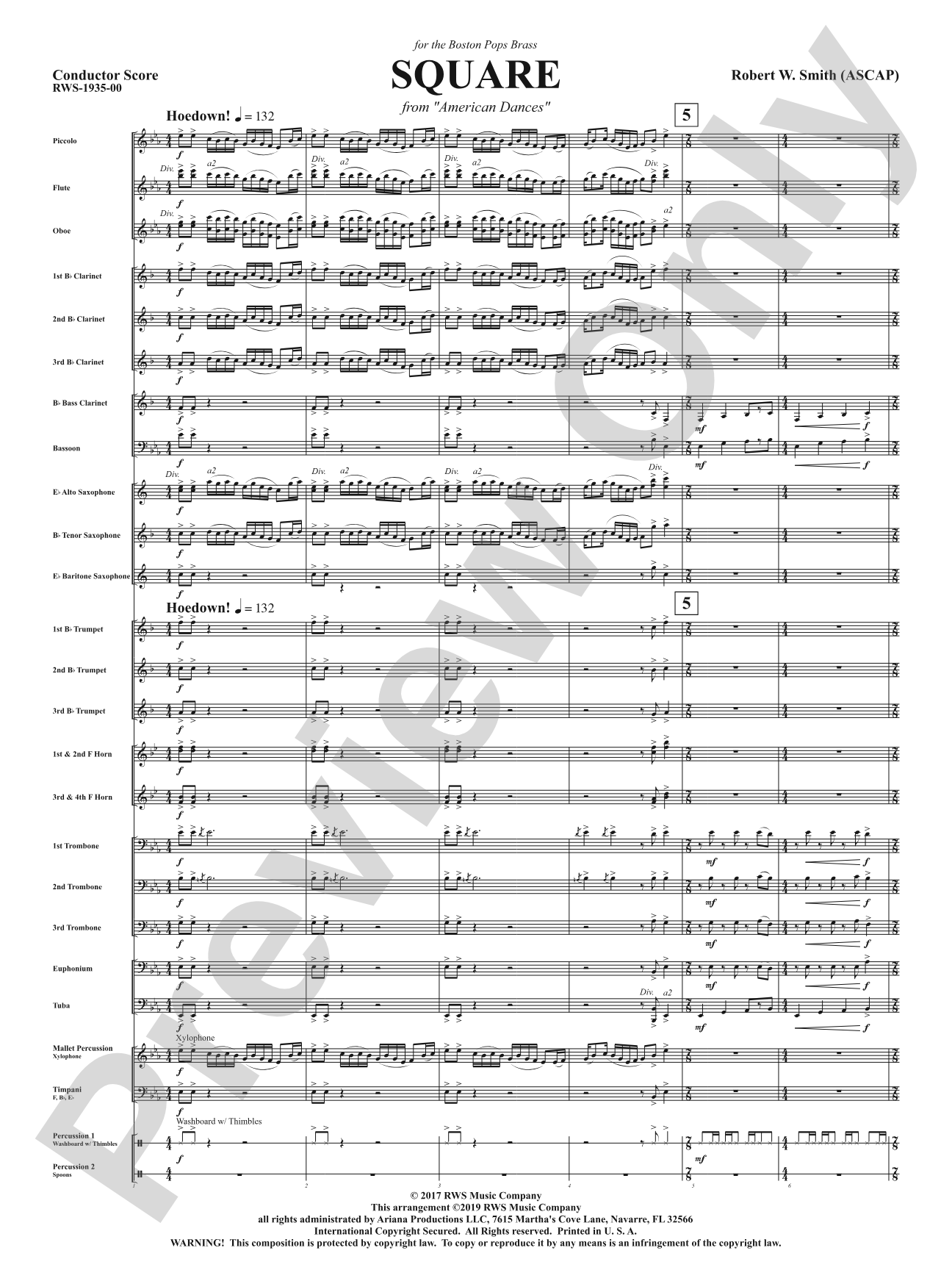 Square - Mvt. 2 from <i>American Dances</i>: Score