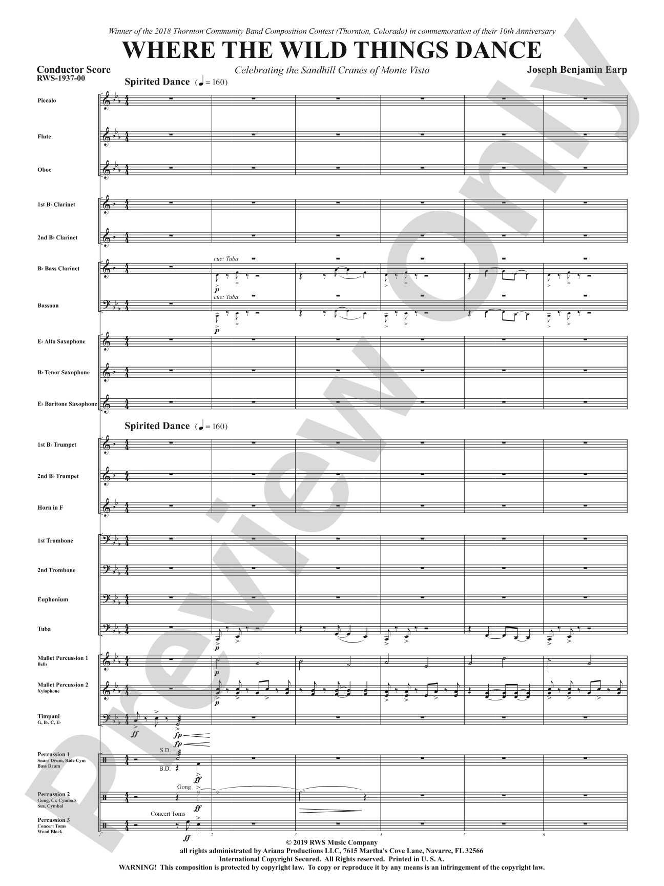 Where the Wild Things Dance - Celebrating the Sandhill Cranes of Monte Vista: Score