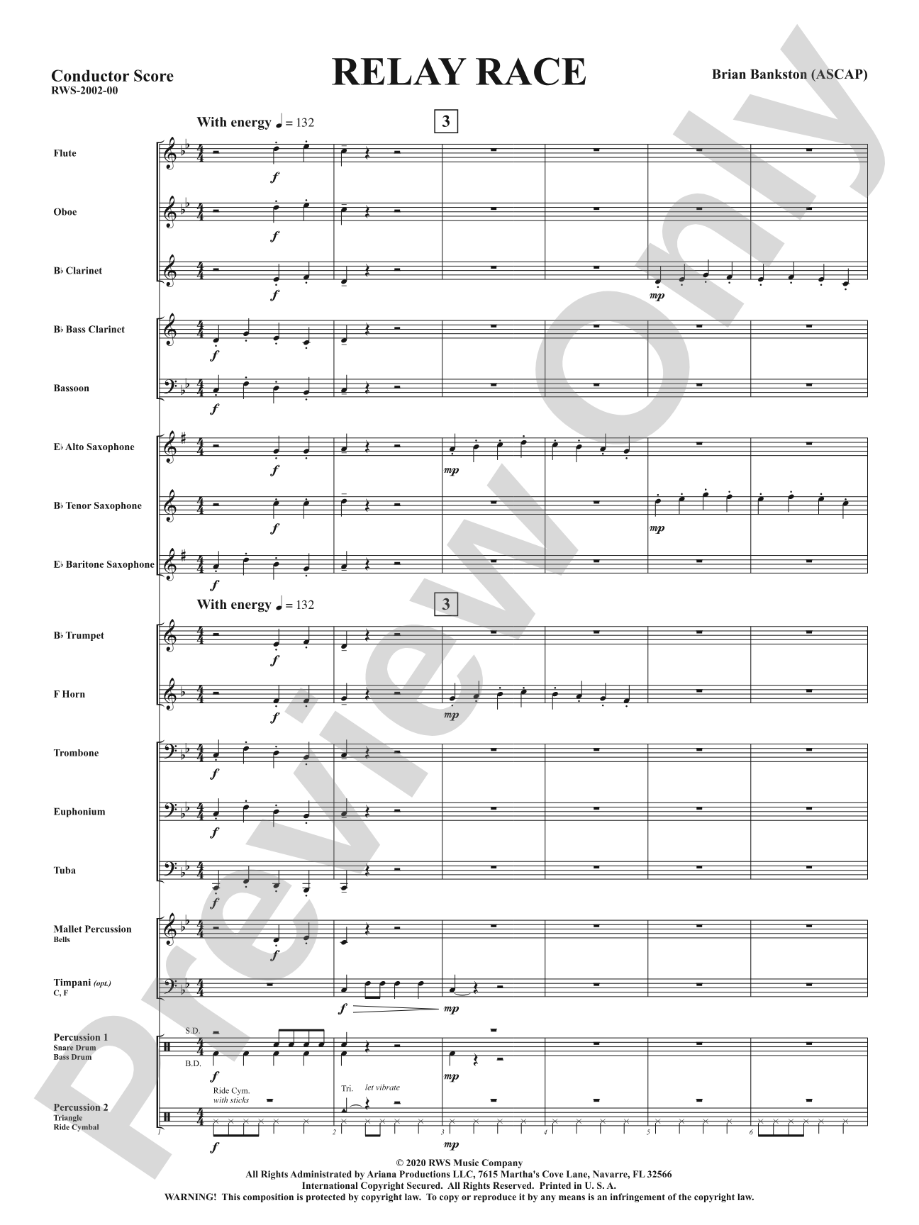 Relay Race: Concert Band Conductor Score & Parts