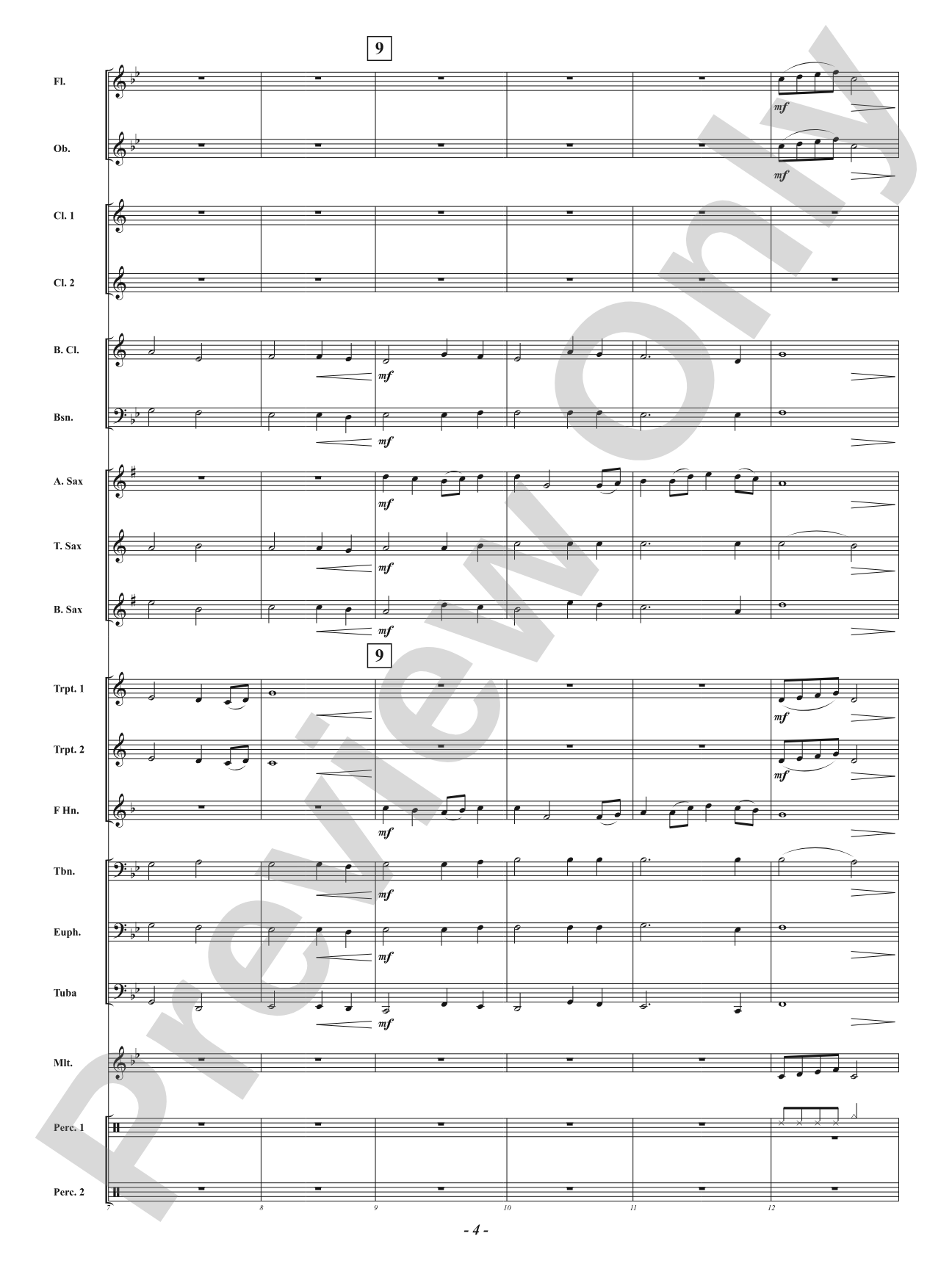 Sunset Blue: Concert Band Conductor Score & Parts