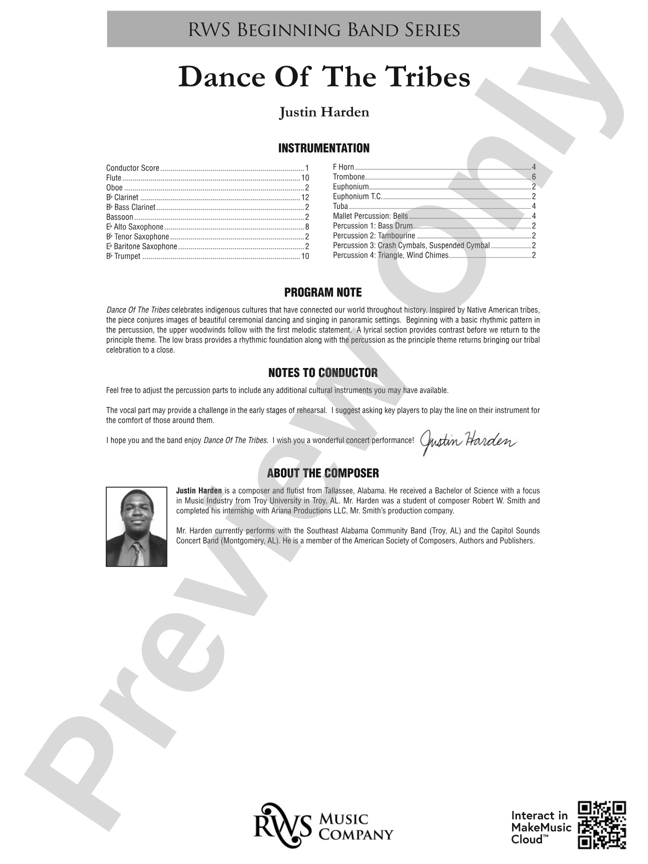 Dance of the Tribes: Concert Band Conductor Score & Parts