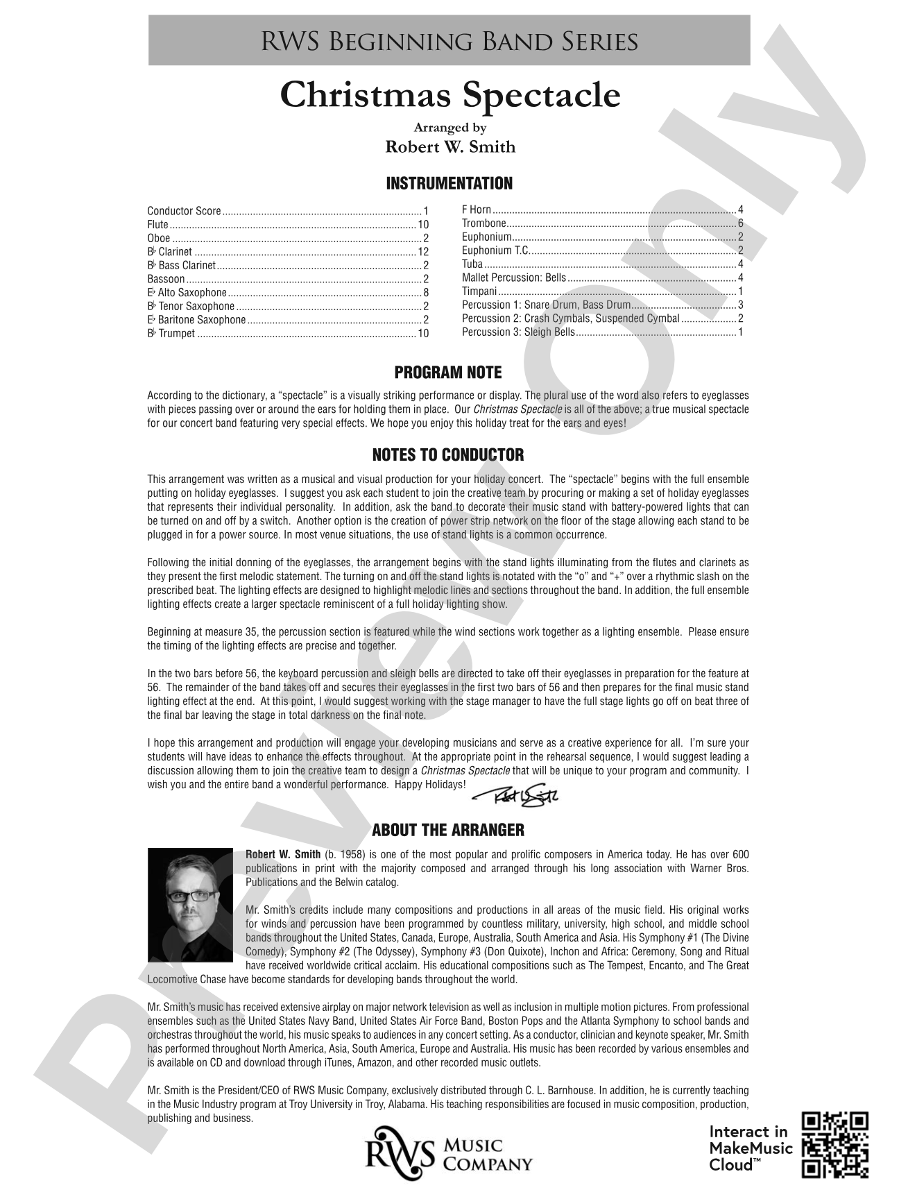 Christmas Spectacle: Score