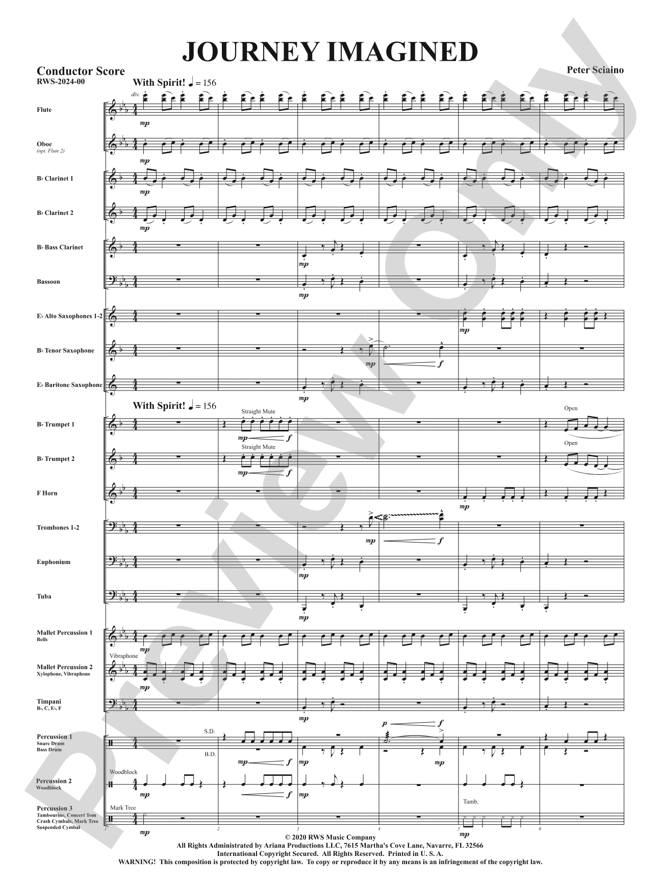 Journey Imagined: Concert Band Conductor Score & Parts