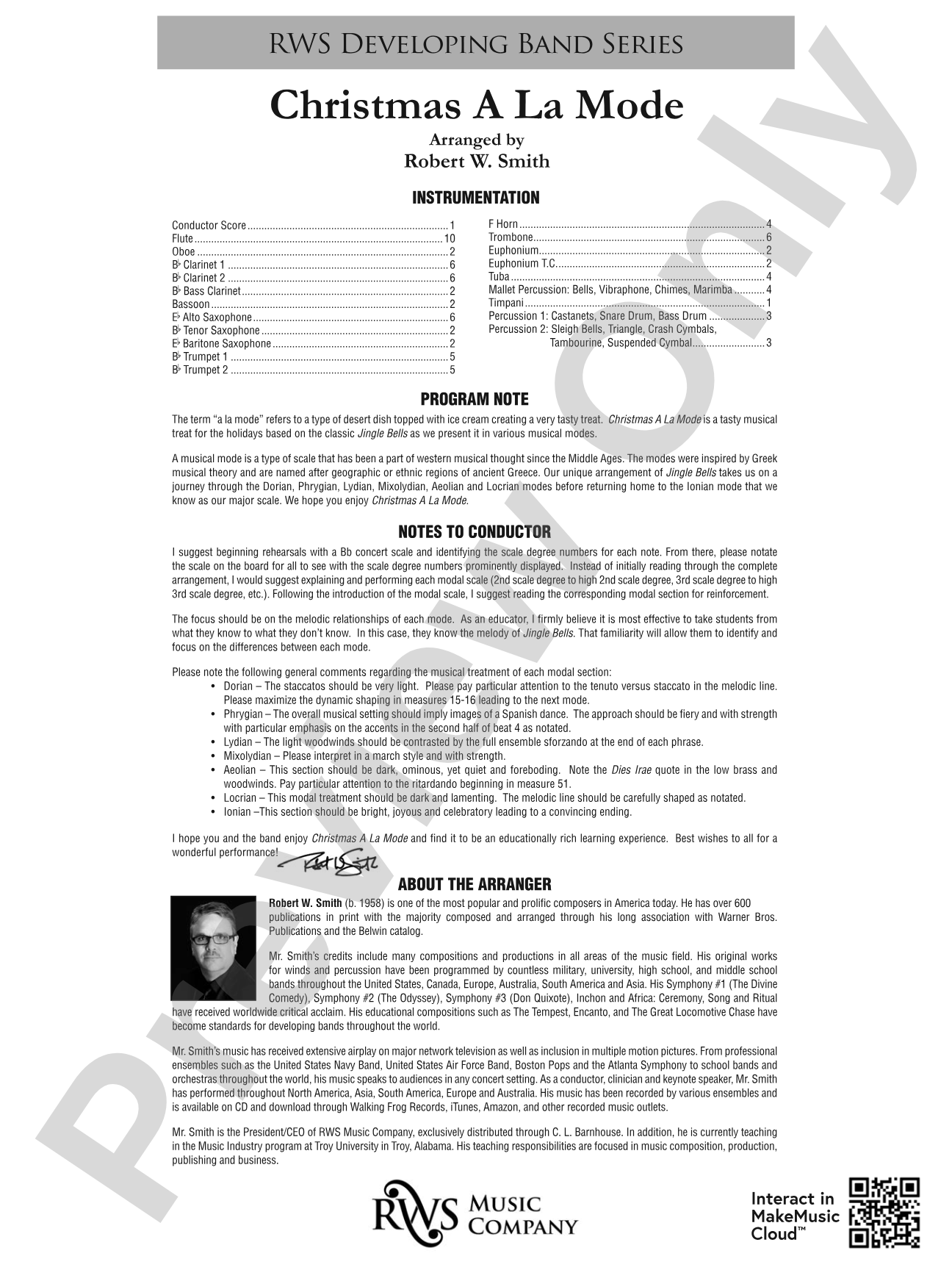 Christmas A La Mode: Concert Band Conductor Score & Parts