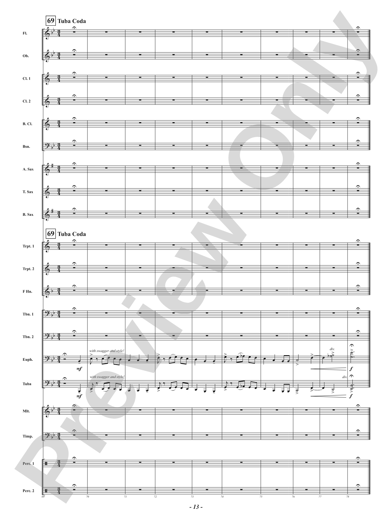 Tuba Christmas: Concert Band Conductor Score & Parts