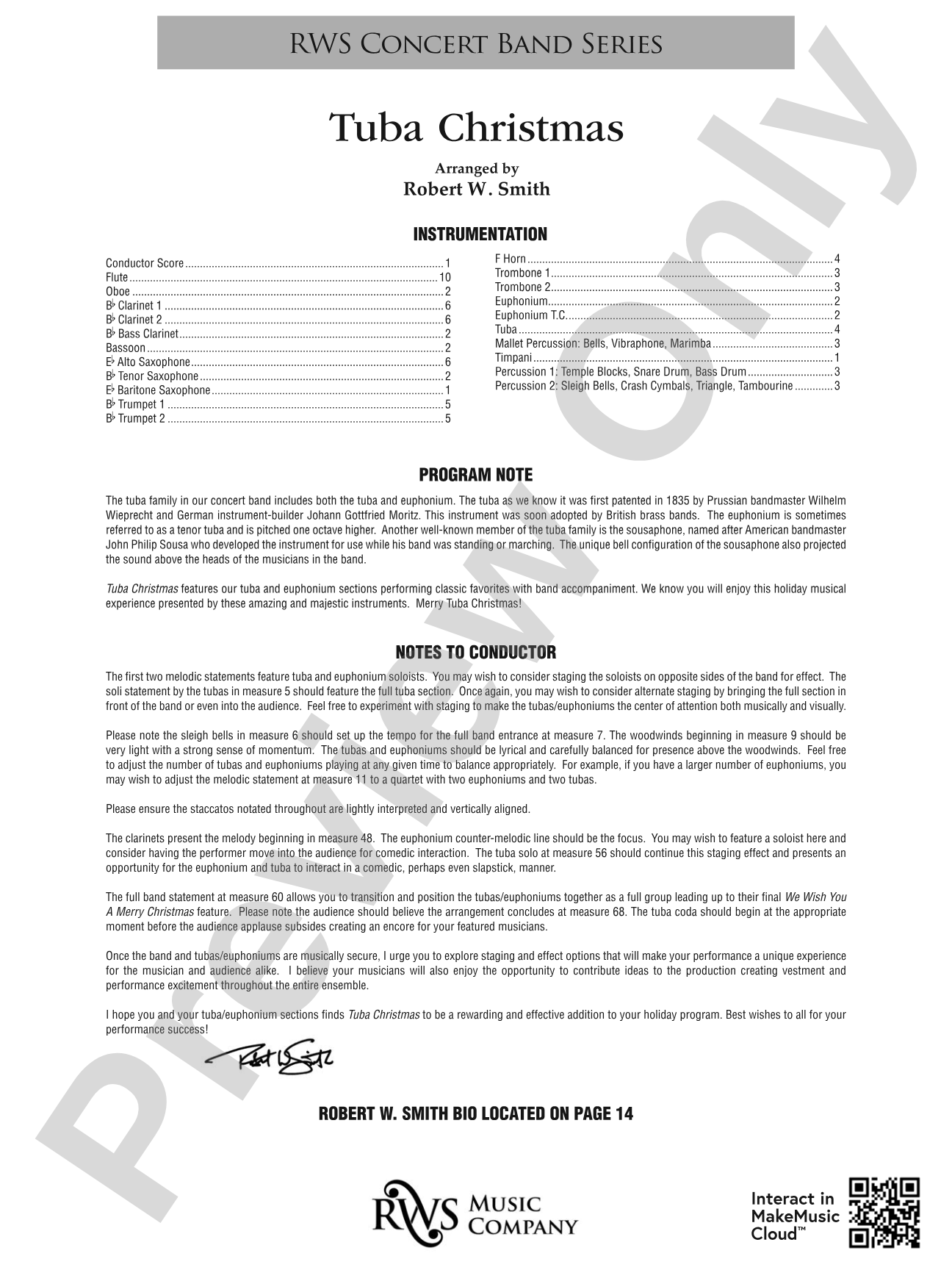 Tuba Christmas: Concert Band Conductor Score & Parts