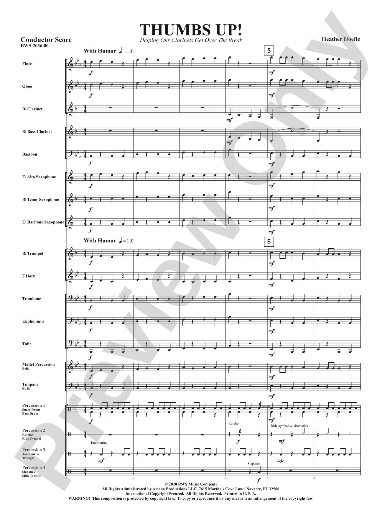 Thumbs Up! - Helping Our Clarinets Get Over the Break: Concert Band Conductor Score & Parts