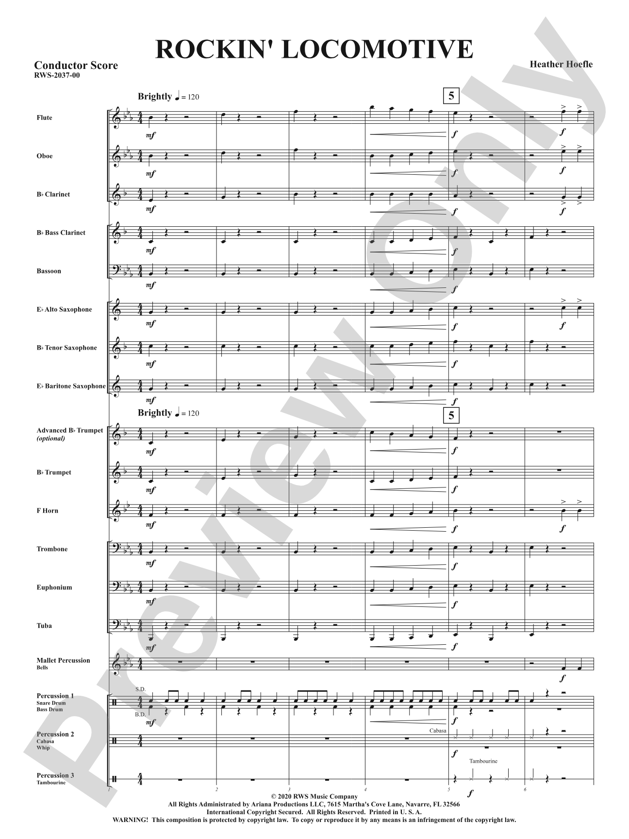 Rockin' Locomotive: Concert Band Conductor Score & Parts