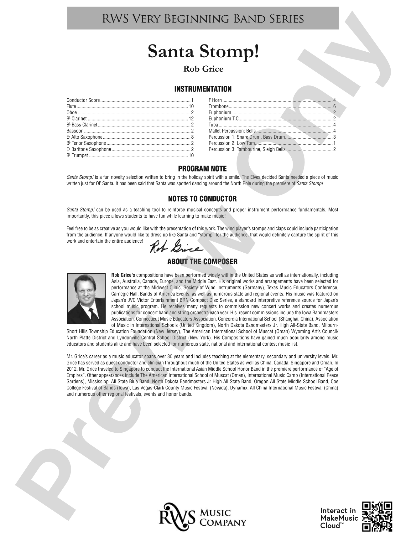 Santa Stomp!: Concert Band Conductor Score & Parts