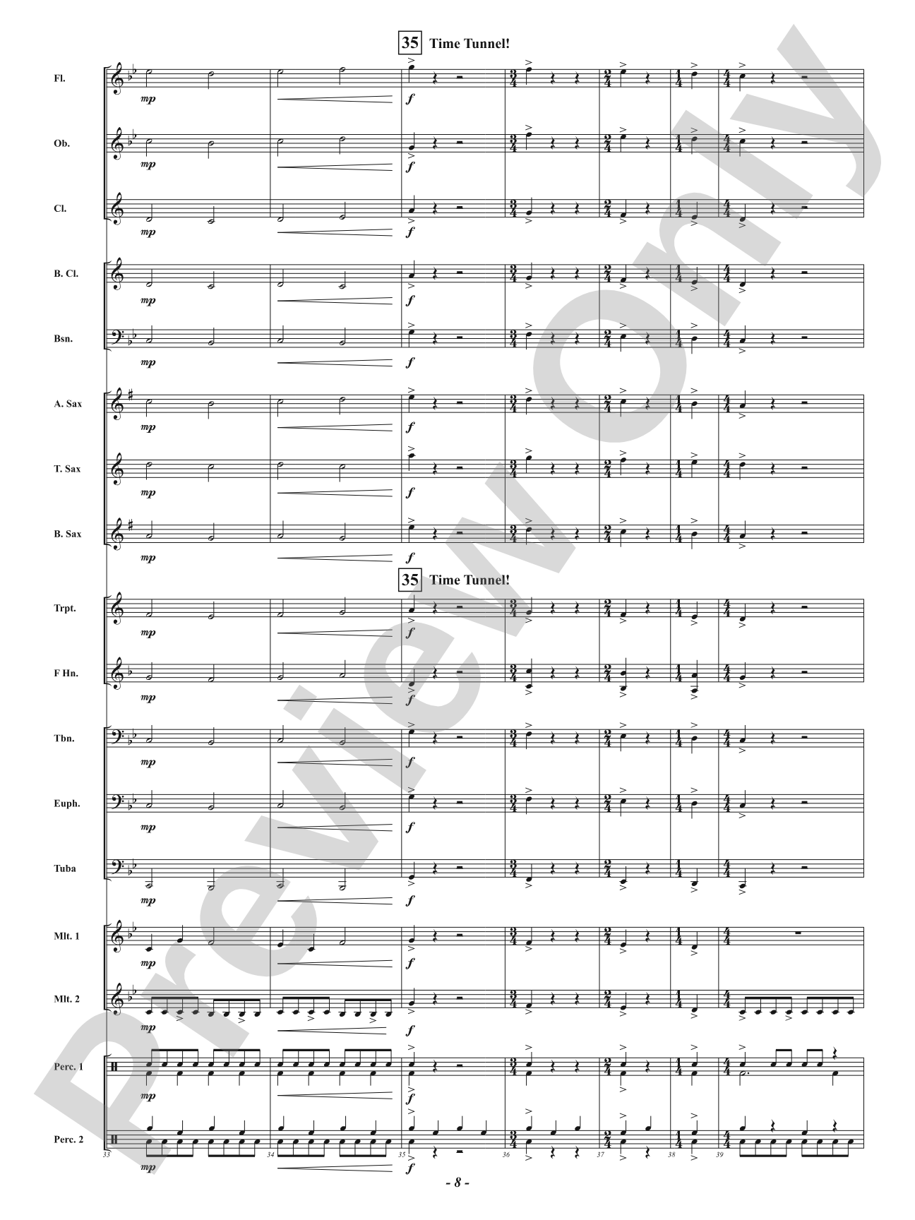 Race Against Time: Concert Band Conductor Score & Parts