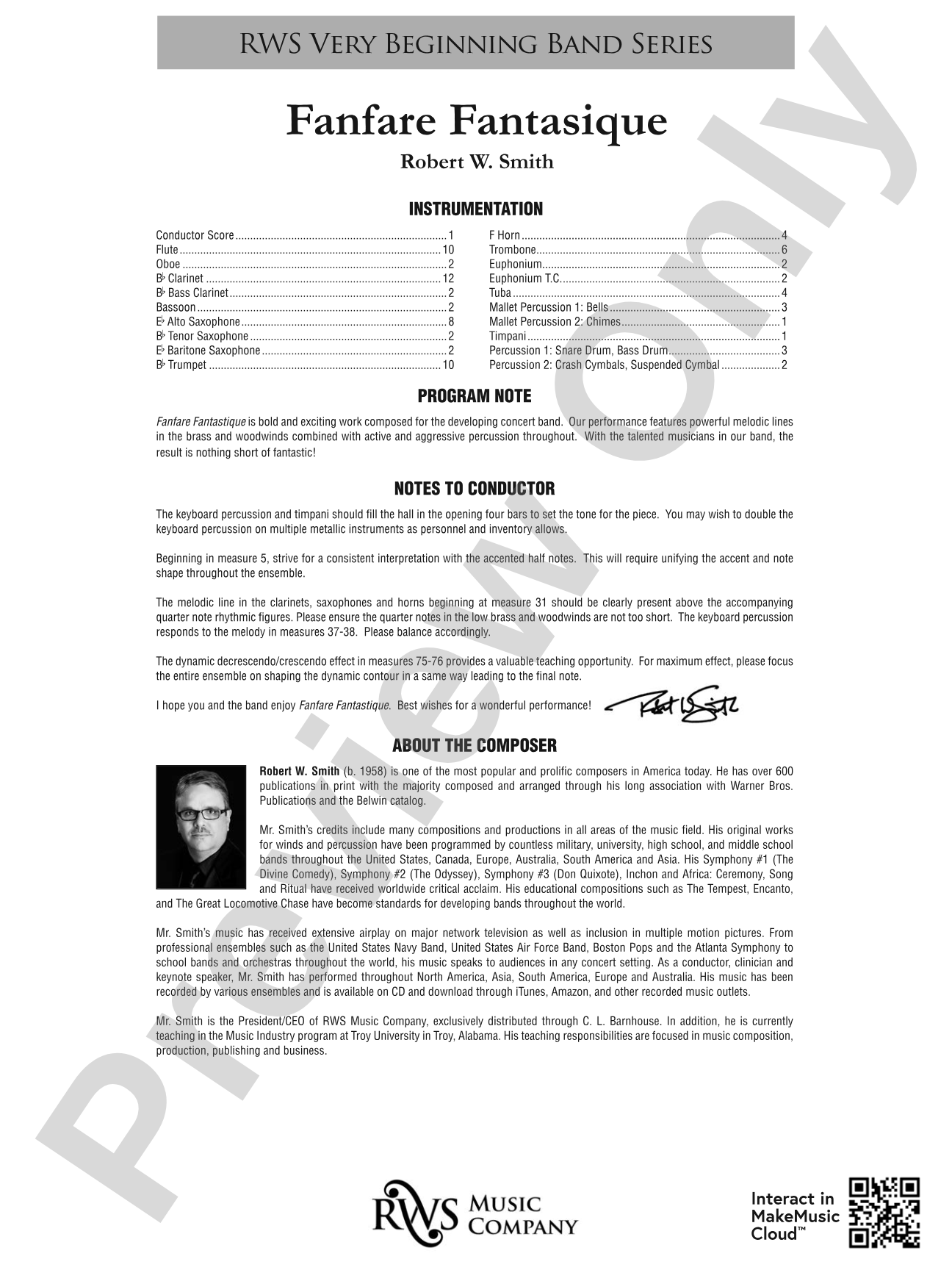 Fanfare Fantastique: Concert Band Conductor Score & Parts