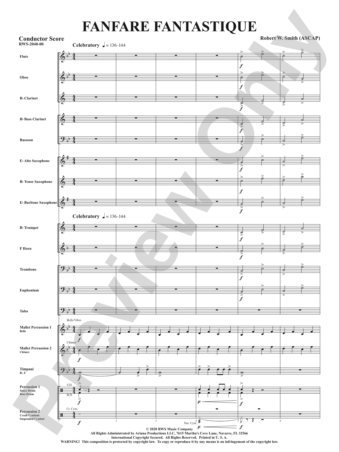 Fanfare Fantastique: Concert Band Conductor Score & Parts