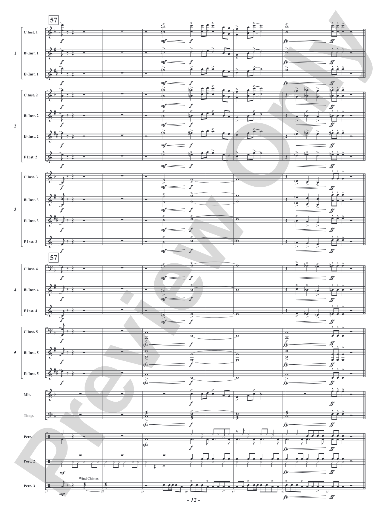 Santa's Workshop Samba: Flexible Concert Band Conductor Score & Parts