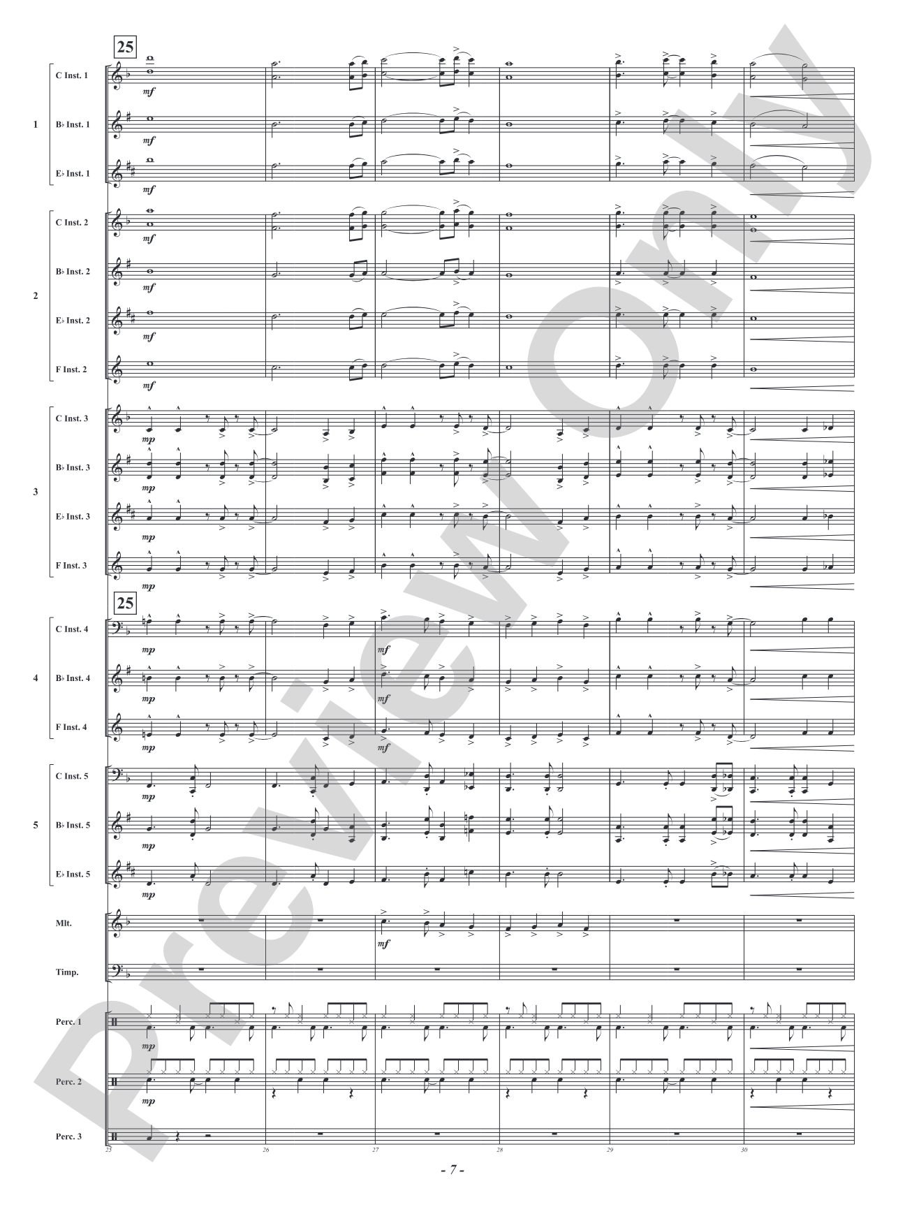 Santa's Workshop Samba: Flexible Concert Band Conductor Score & Parts