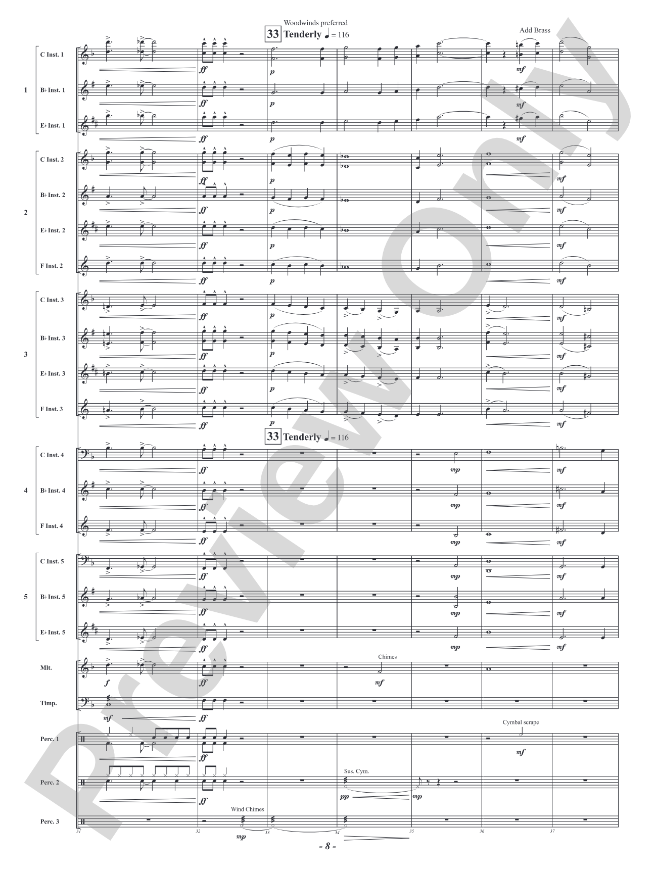 Santa's Workshop Samba: Flexible Concert Band Conductor Score & Parts