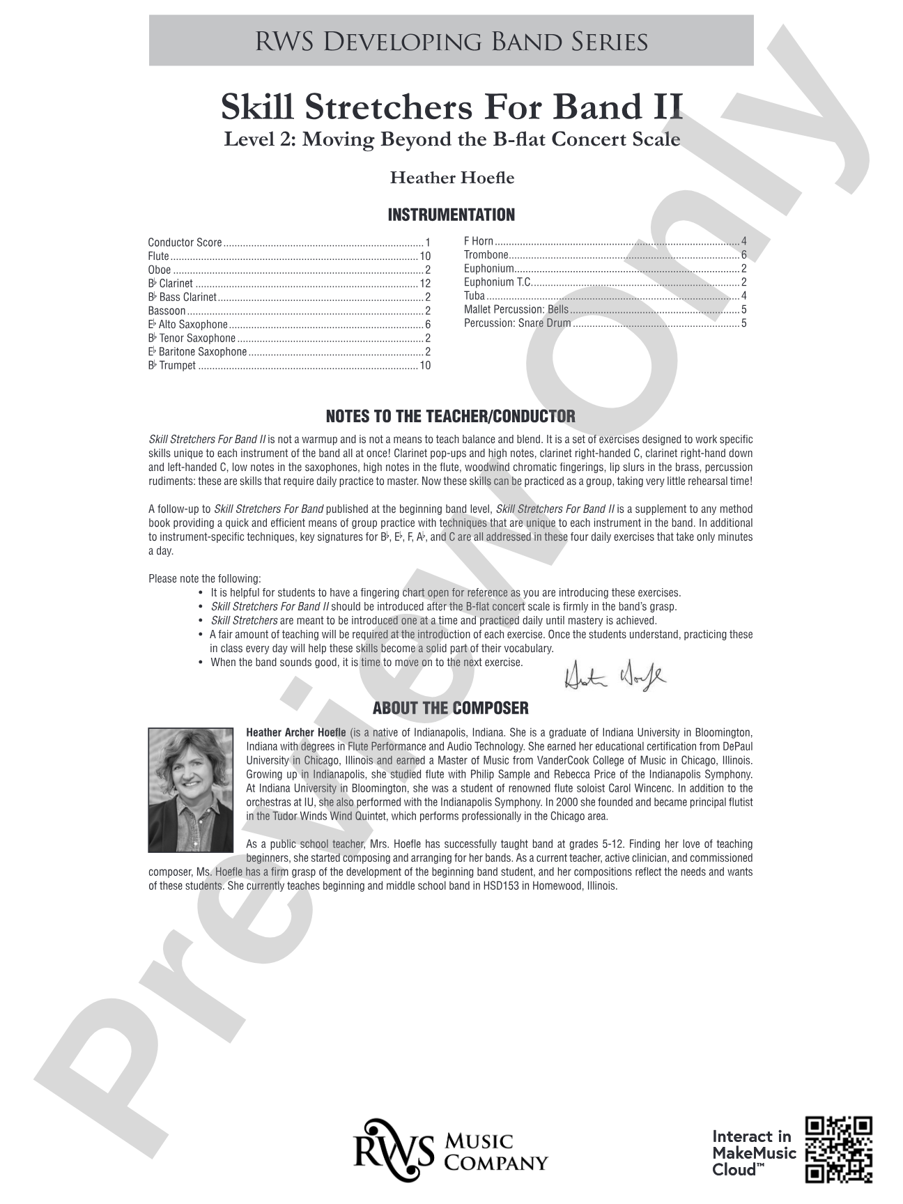 Skill Stretchers for Band II - Level 2: Moving Beyond the B-flat Concert Scale: Concert Band Conductor Score & Parts