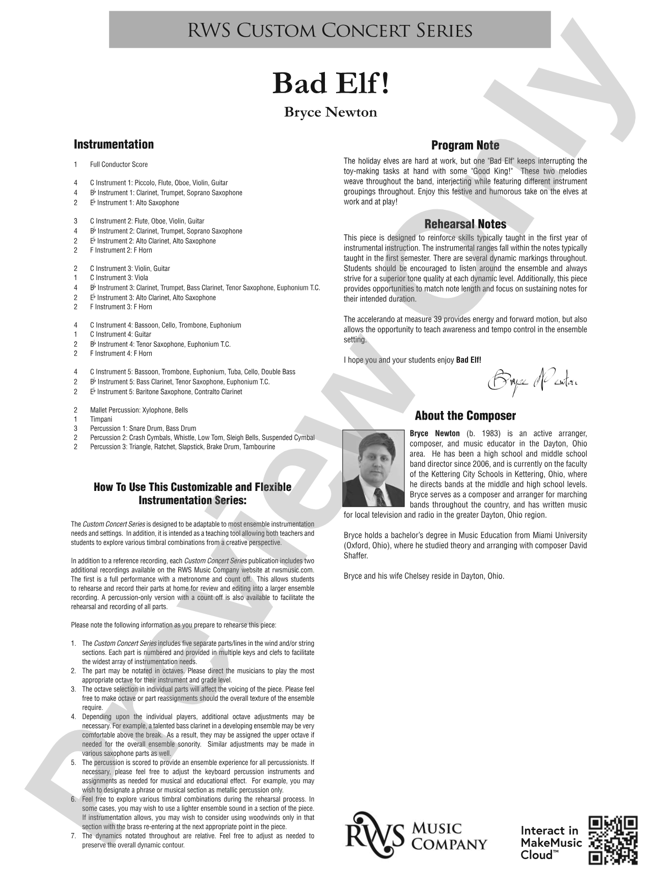 Bad Elf!: Flexible Concert Band Conductor Score & Parts