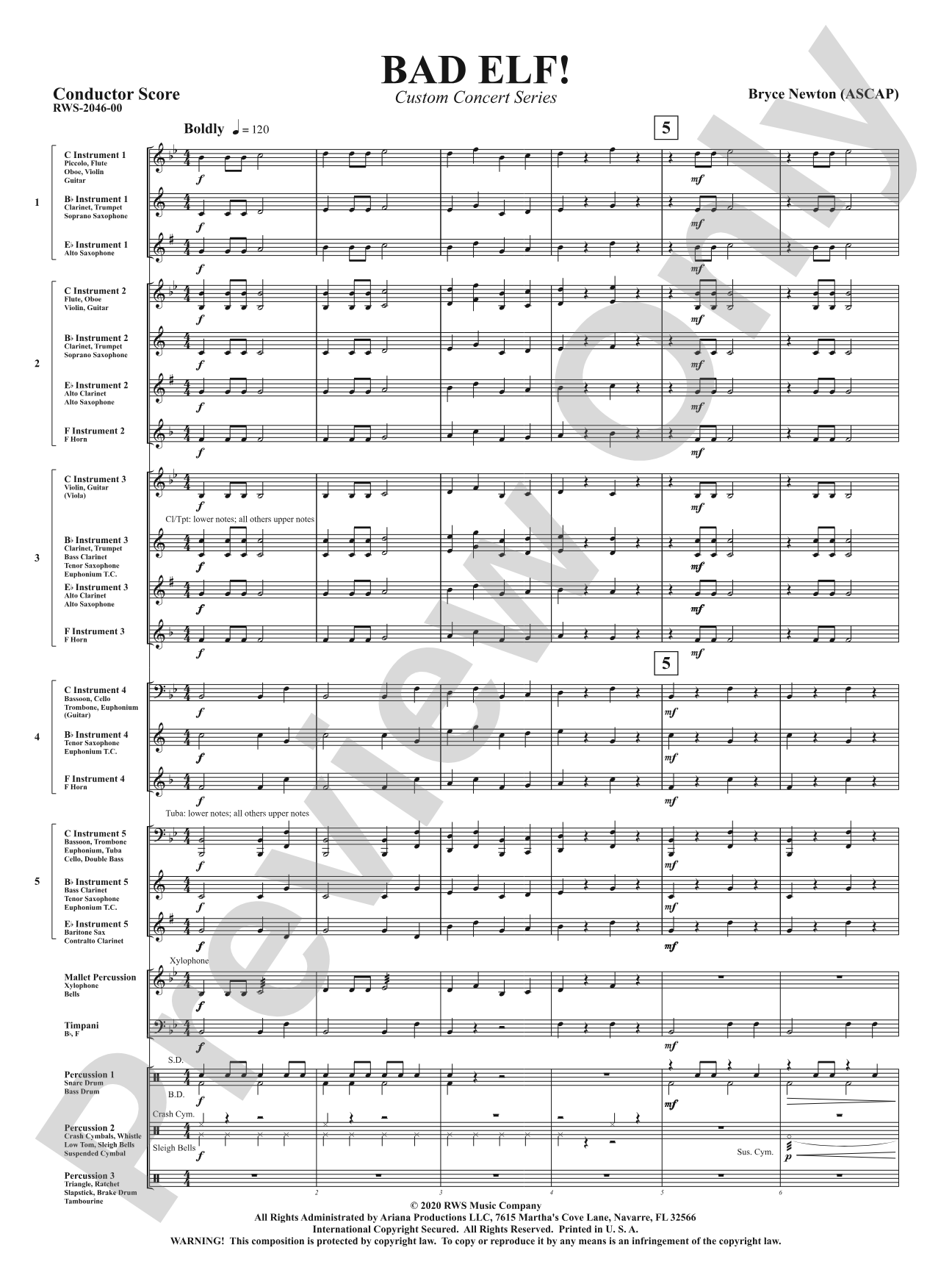Bad Elf!: Flexible Concert Band Conductor Score & Parts