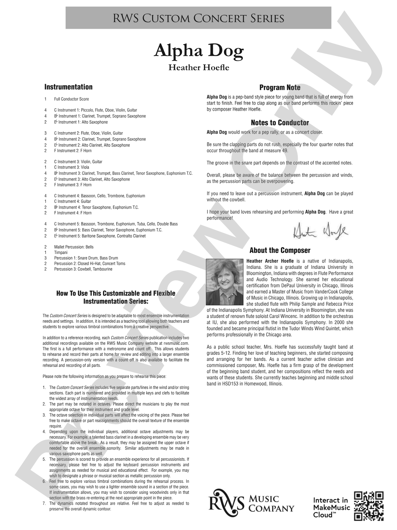 Alpha Dog: Flexible Concert Band Conductor Score & Parts