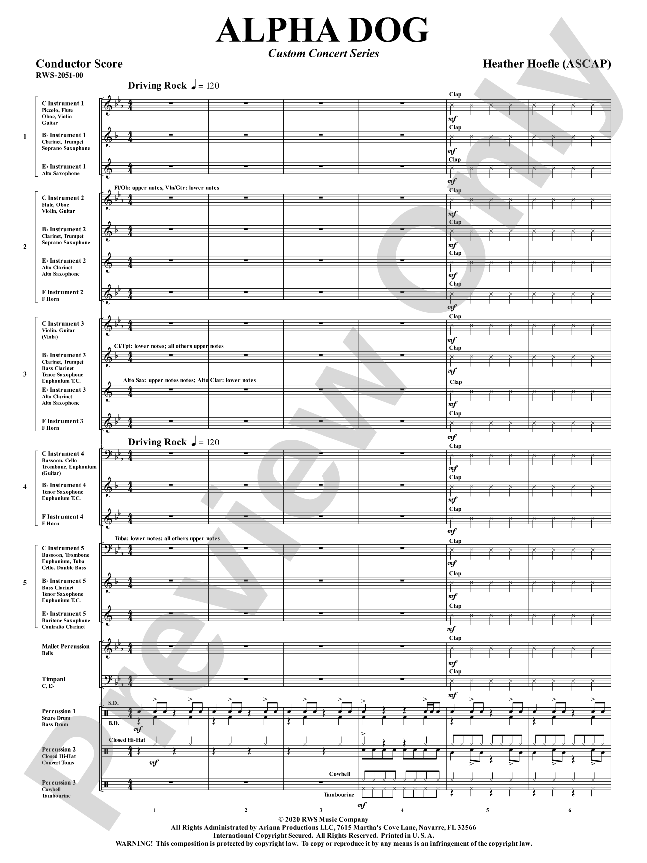 Alpha Dog: Flexible Concert Band Conductor Score & Parts | Heather Alpha Dog: Flexible Concert Band Conductor Score & Parts | Heather