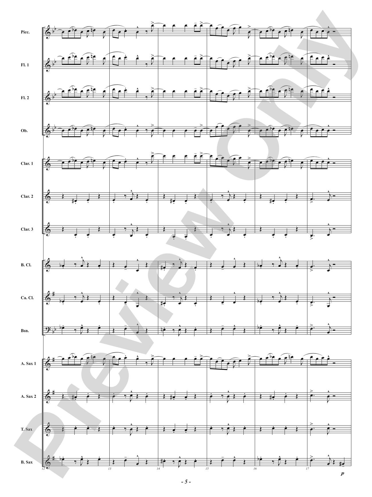 Maple Leaf Salsa - For Woodwind Choir: Woodwind Ensemble Conductor Score & Parts