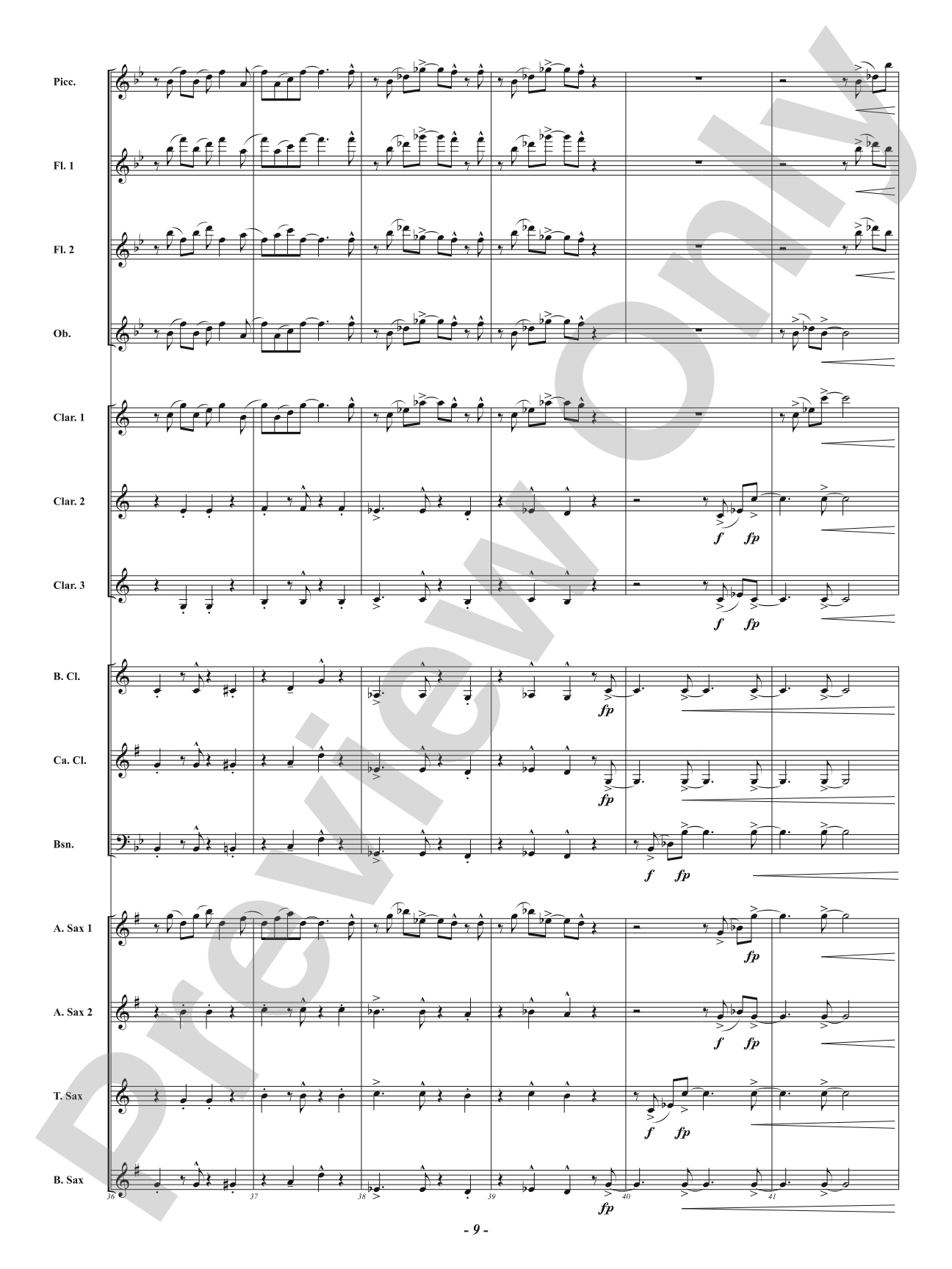 Maple Leaf Salsa - For Woodwind Choir: Woodwind Ensemble Conductor Score & Parts