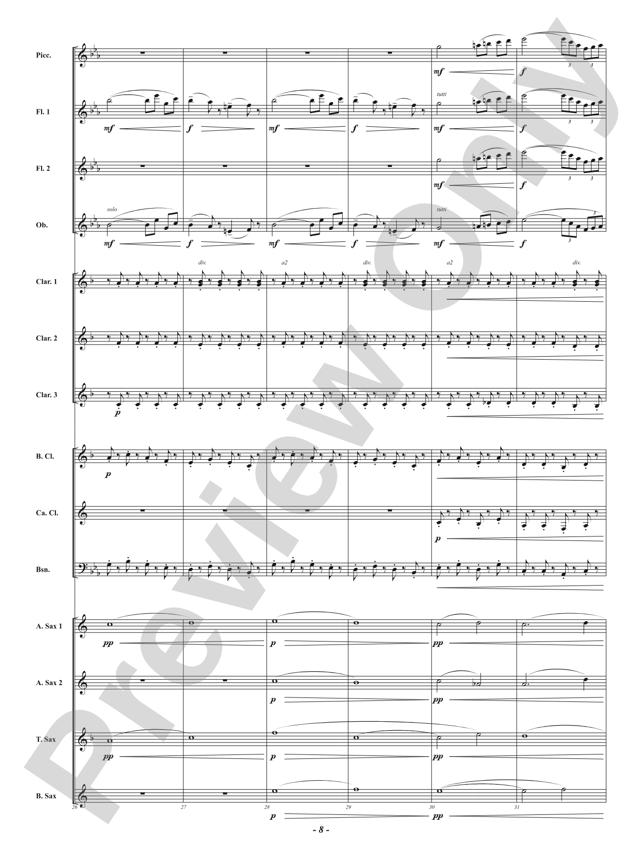 Prelude from <i>The Barber of Seville</i> - For Woodwind Choir: Woodwind Ensemble Conductor Score & Parts