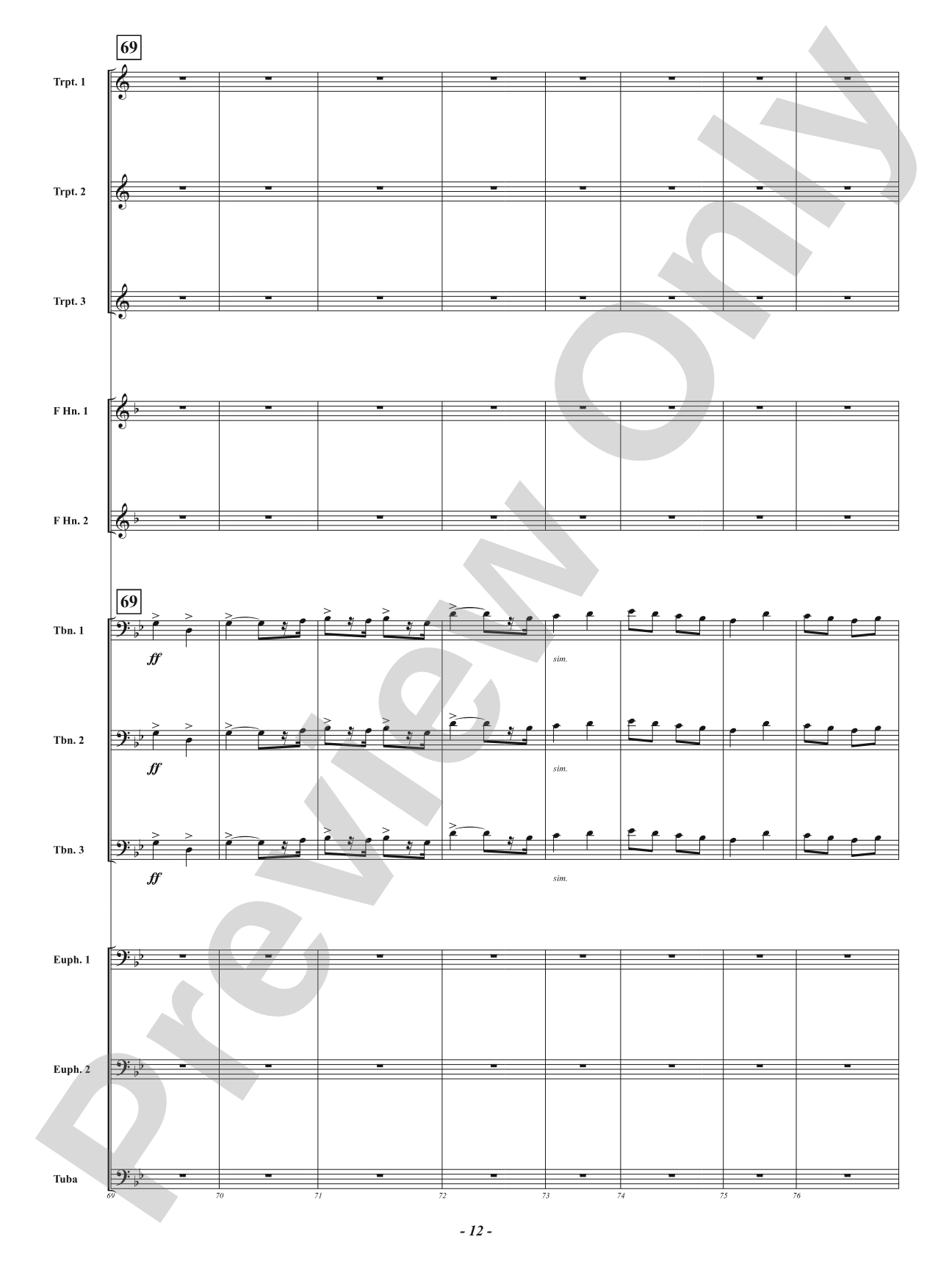Farandole from <i>L'Arlésienne Suite No. 2</i> - For Brass Choir: Brass Choir Conductor Score & Parts