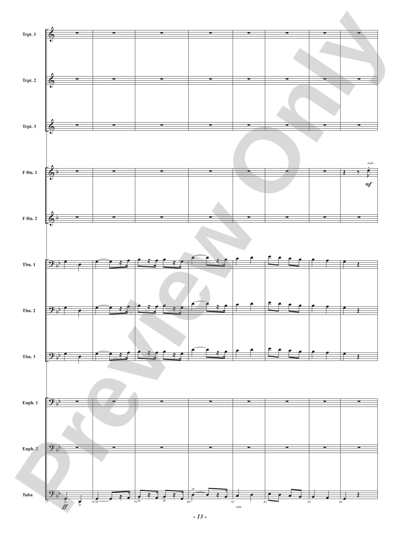 Farandole from <i>L'Arlésienne Suite No. 2</i> - For Brass Choir: Brass Choir Conductor Score & Parts