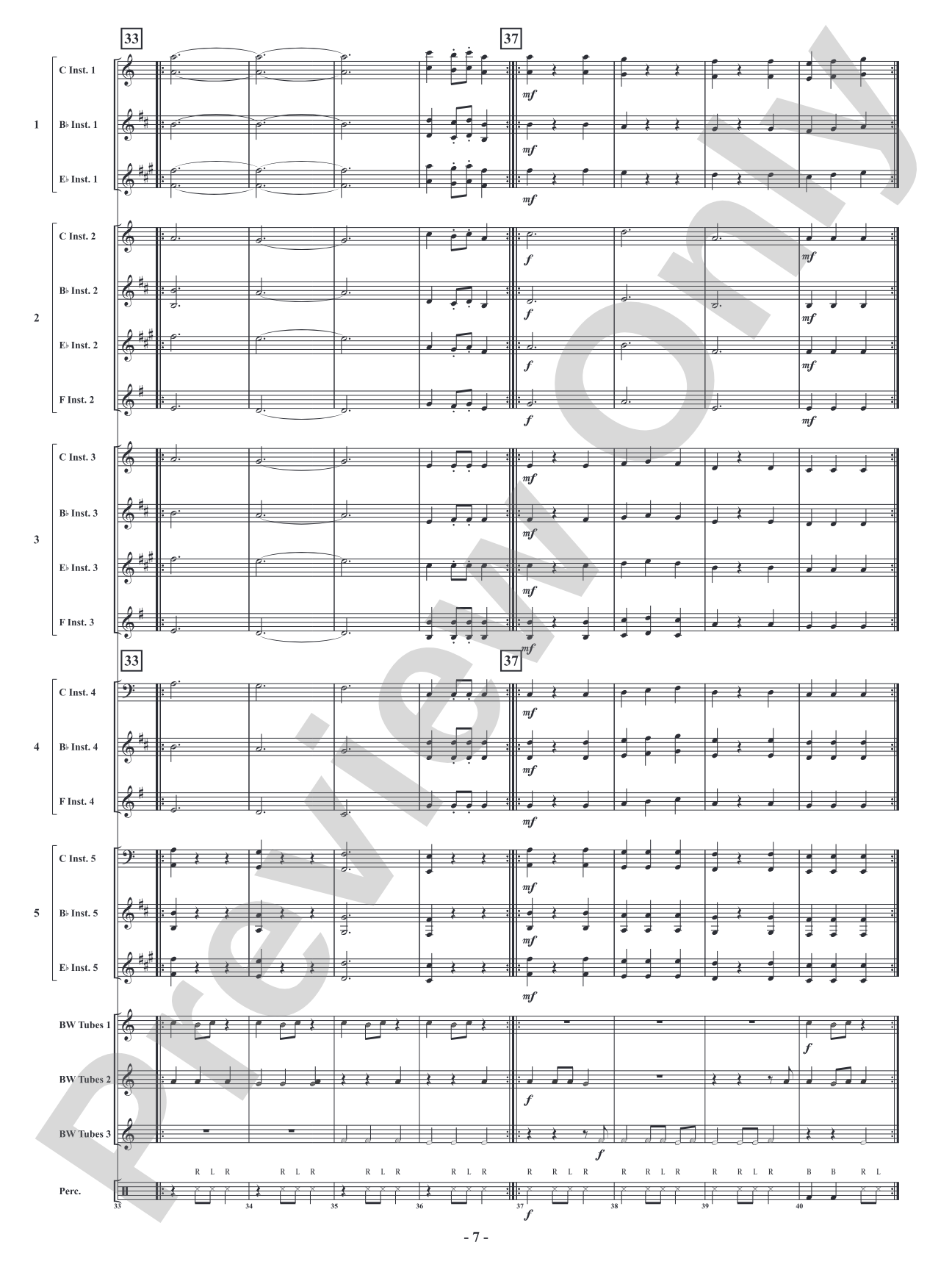 Carol of the Boombuckets: Flexible Concert Band Conductor Score & Parts
