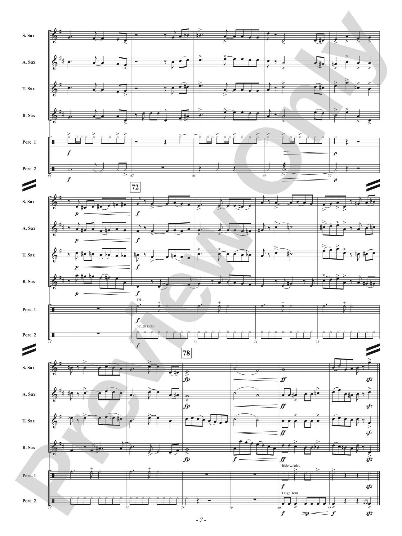 Merry Saxmas: Saxophone Quartet Conductor Score & Parts