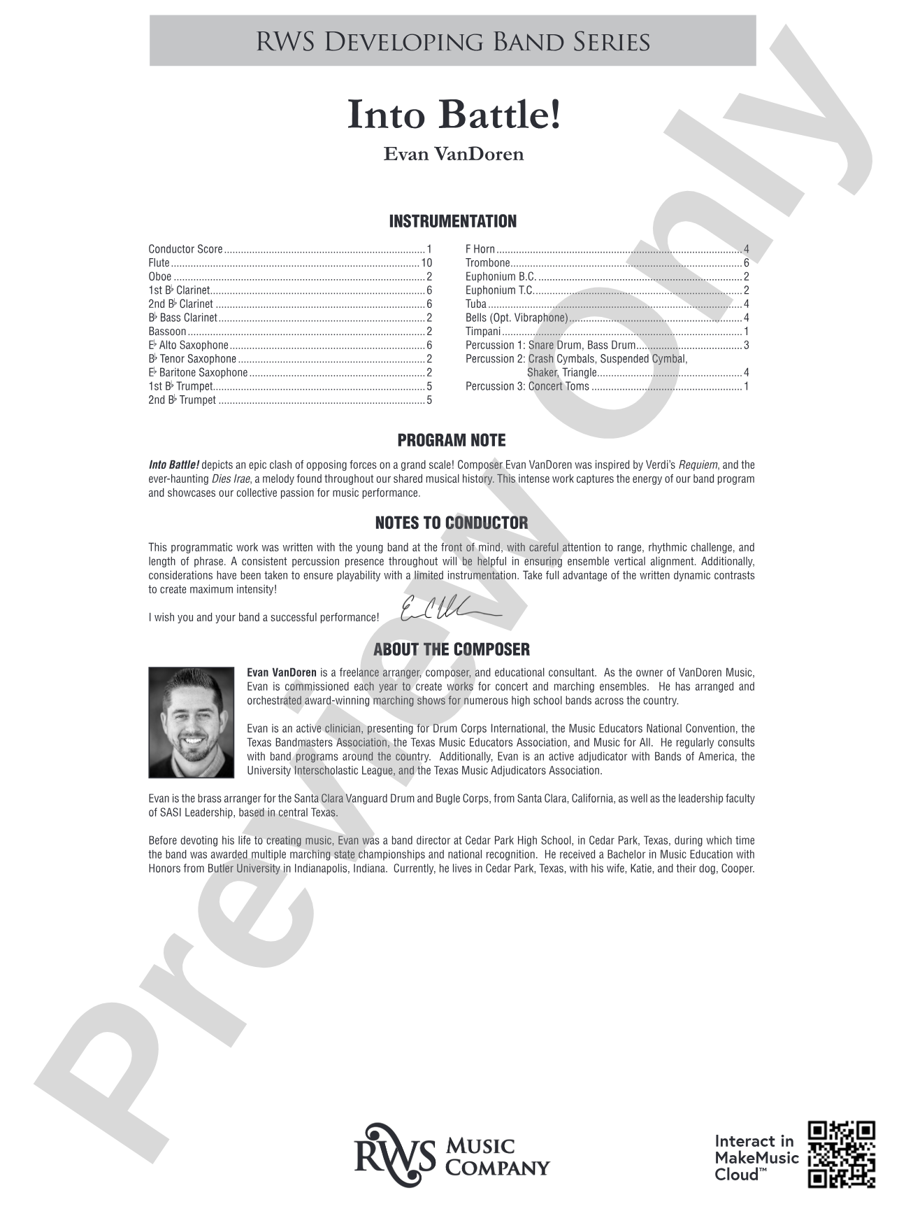 Into Battle!: Concert Band Conductor Score & Parts