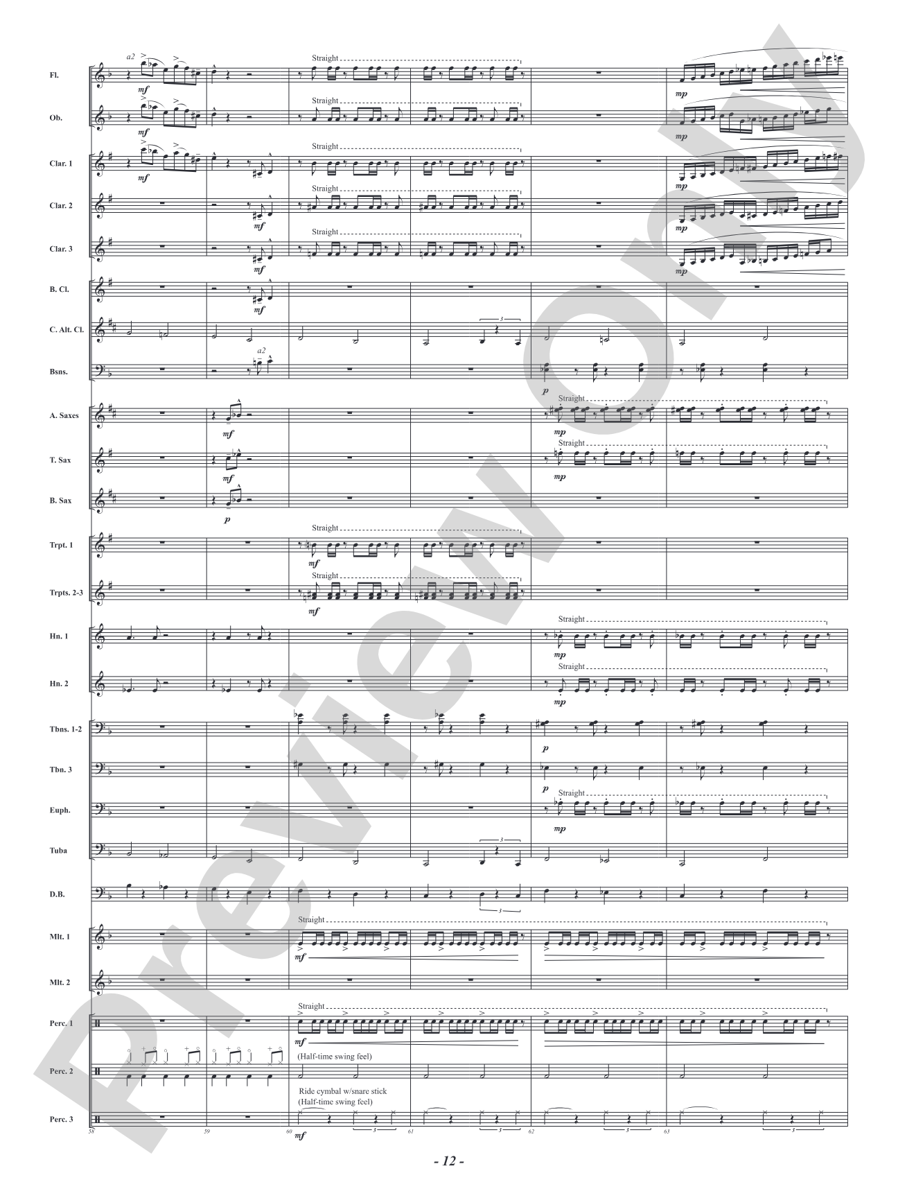 Five Mississippi Rush: Concert Band Conductor Score & Parts