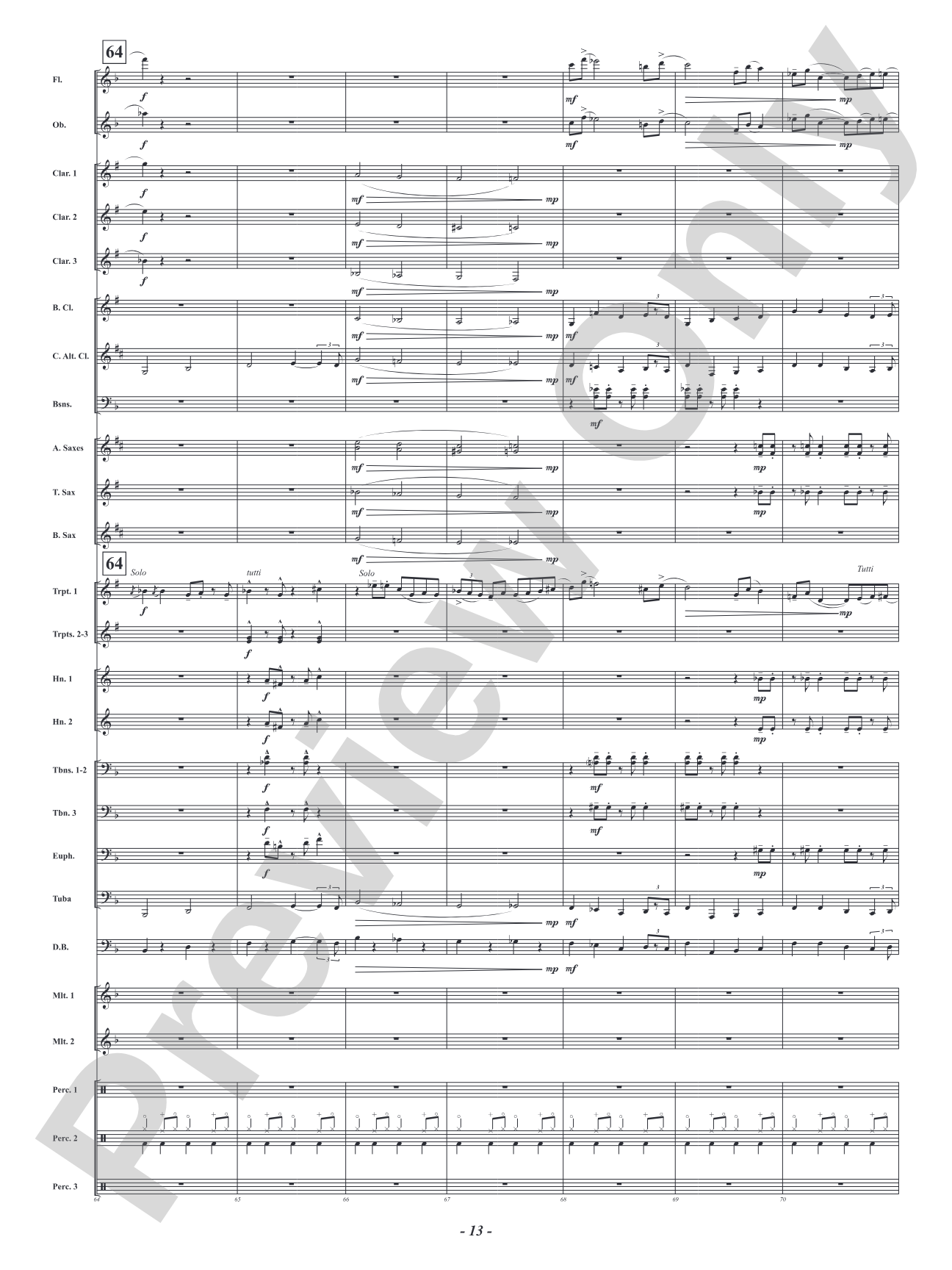 Five Mississippi Rush: Concert Band Conductor Score & Parts