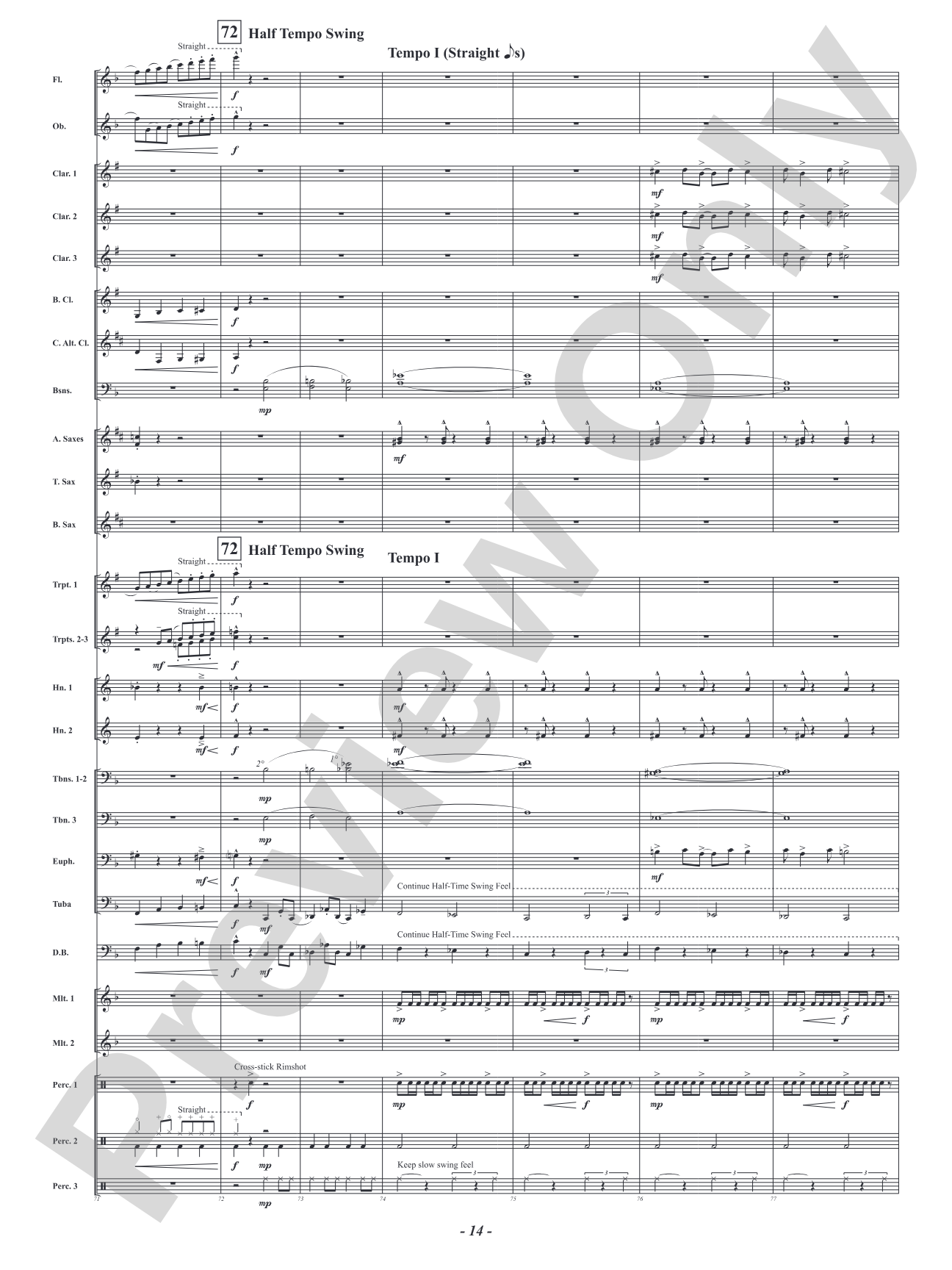Five Mississippi Rush: Concert Band Conductor Score & Parts