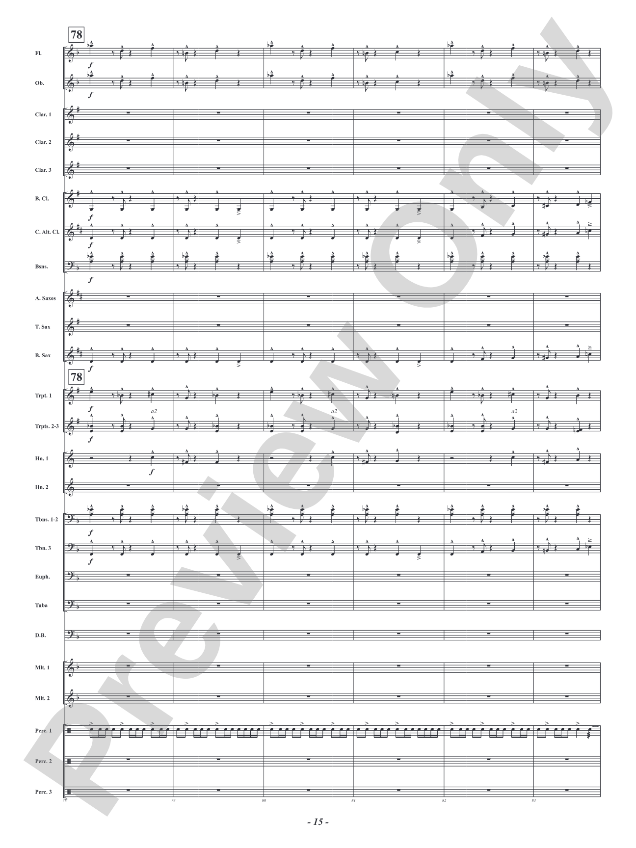 Five Mississippi Rush: Concert Band Conductor Score & Parts
