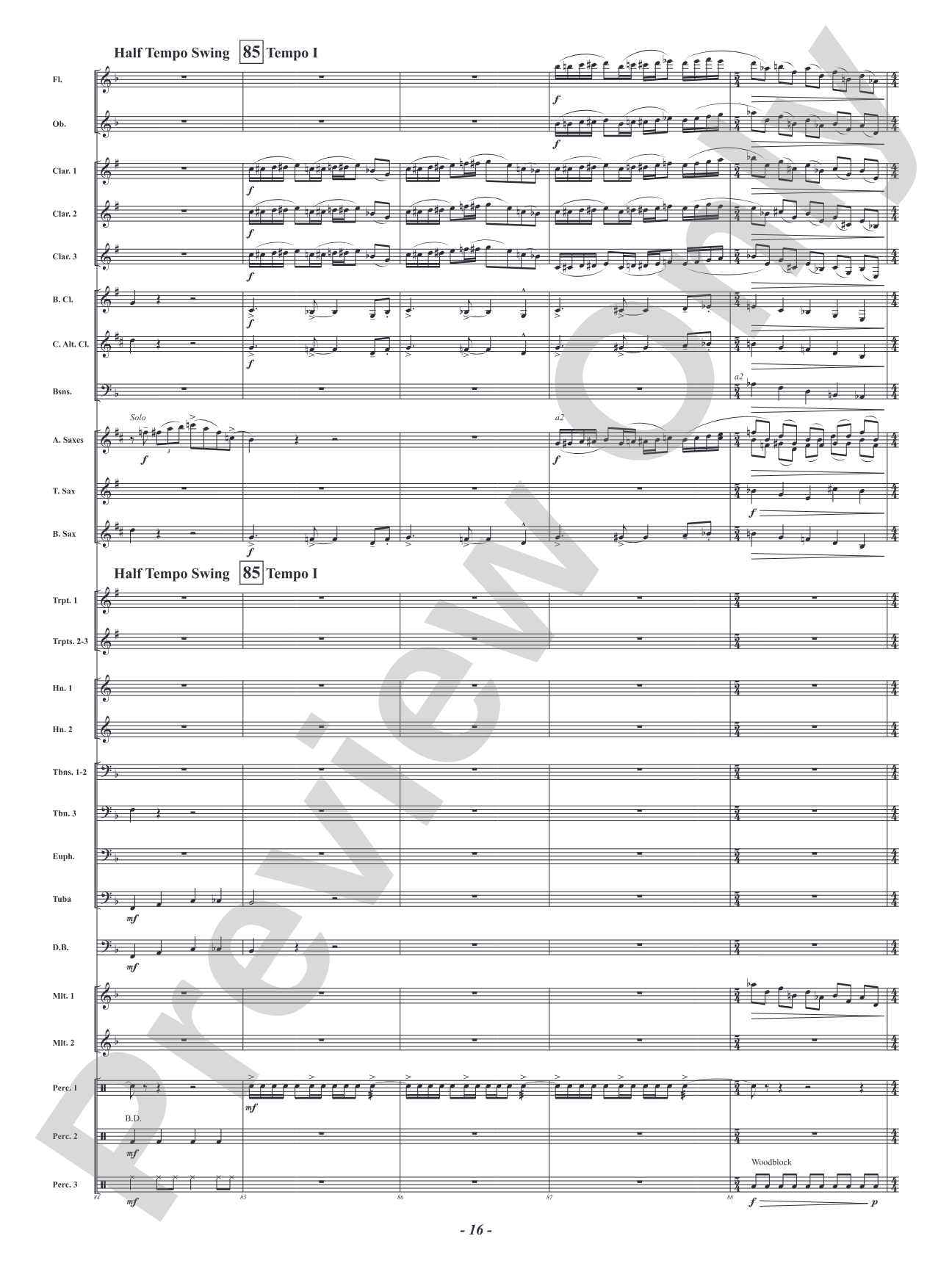 Five Mississippi Rush: Concert Band Conductor Score & Parts