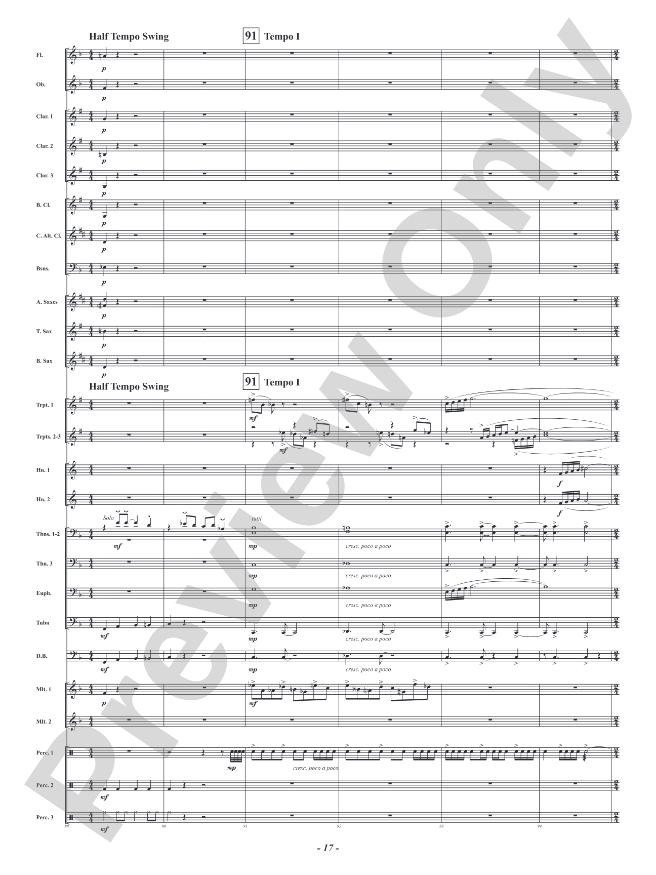Five Mississippi Rush: Concert Band Conductor Score & Parts
