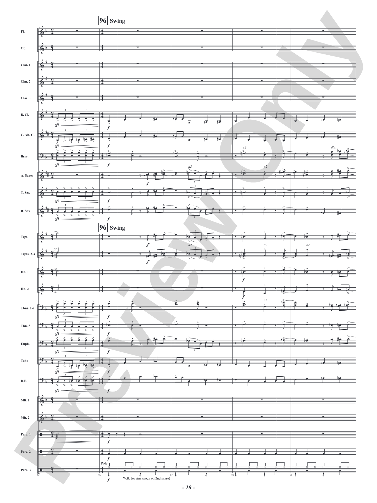 Five Mississippi Rush: Concert Band Conductor Score & Parts